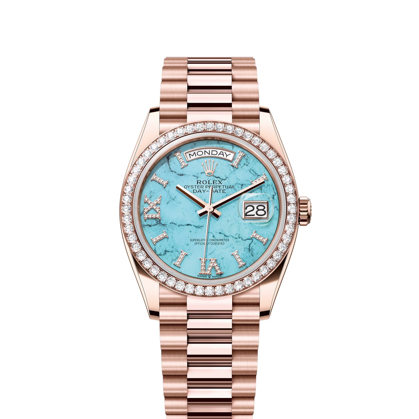 Rolex Day-Date 36 128345RBR (2024) - Blauw wijzerplaat 36mm Roségoud (1/1)