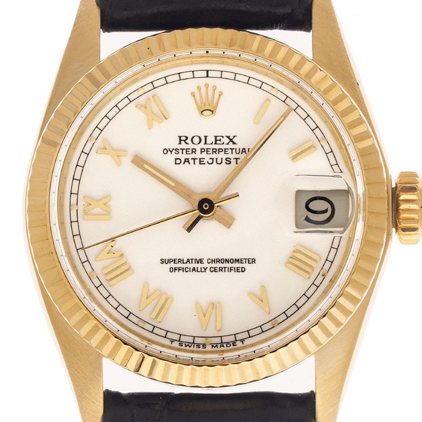 Rolex Datejust 6827 (1977) - Wit wijzerplaat 31mm Geelgoud (1/7)