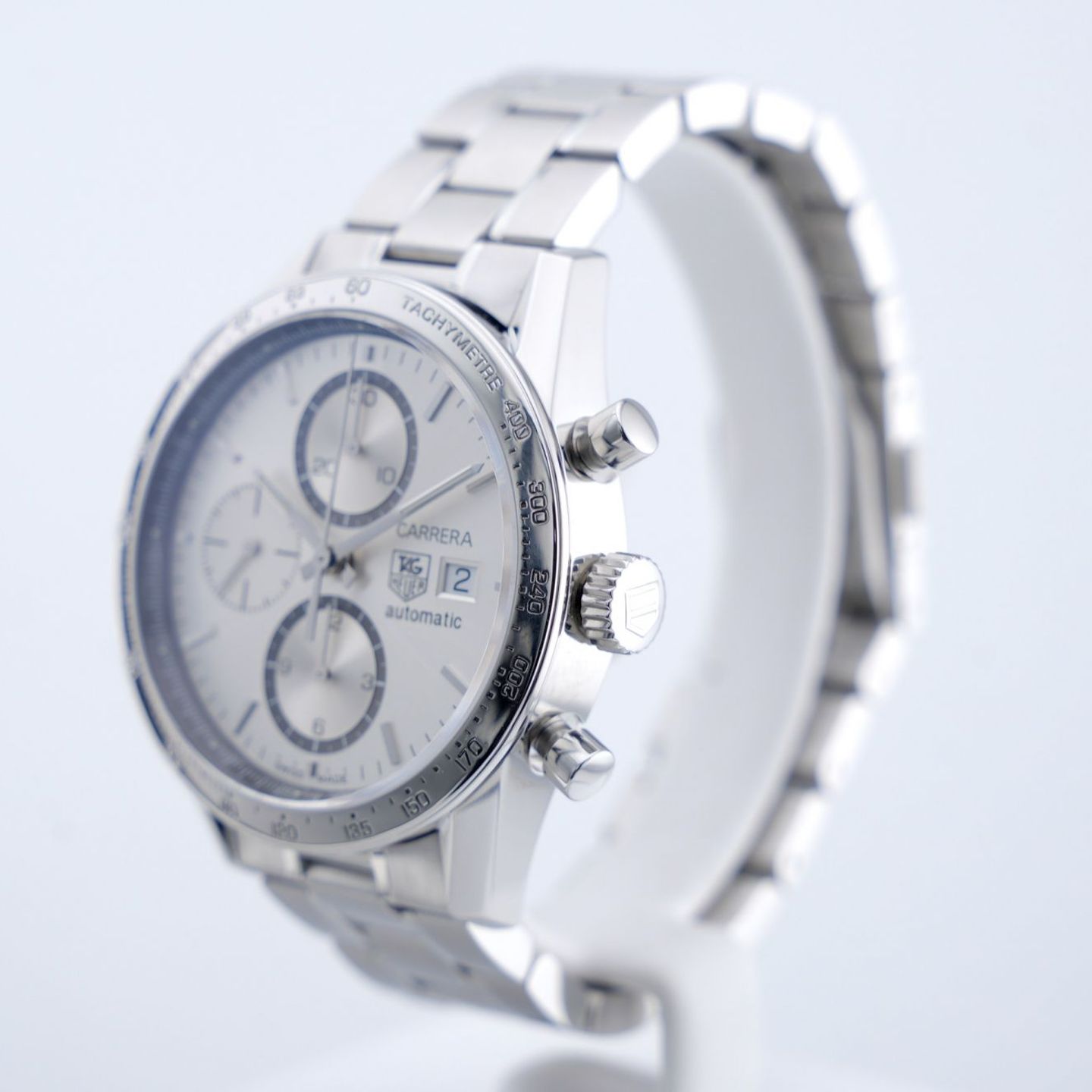 TAG Heuer Carrera Calibre 16 CV2017-2 (Unknown (random serial)) - Silver dial 41 mm Steel case (2/8)