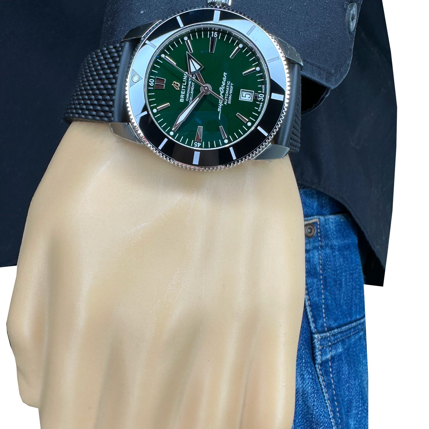 Breitling Superocean Heritage AB2020121L1S1 (2024) - Groen wijzerplaat 46mm Staal (3/8)