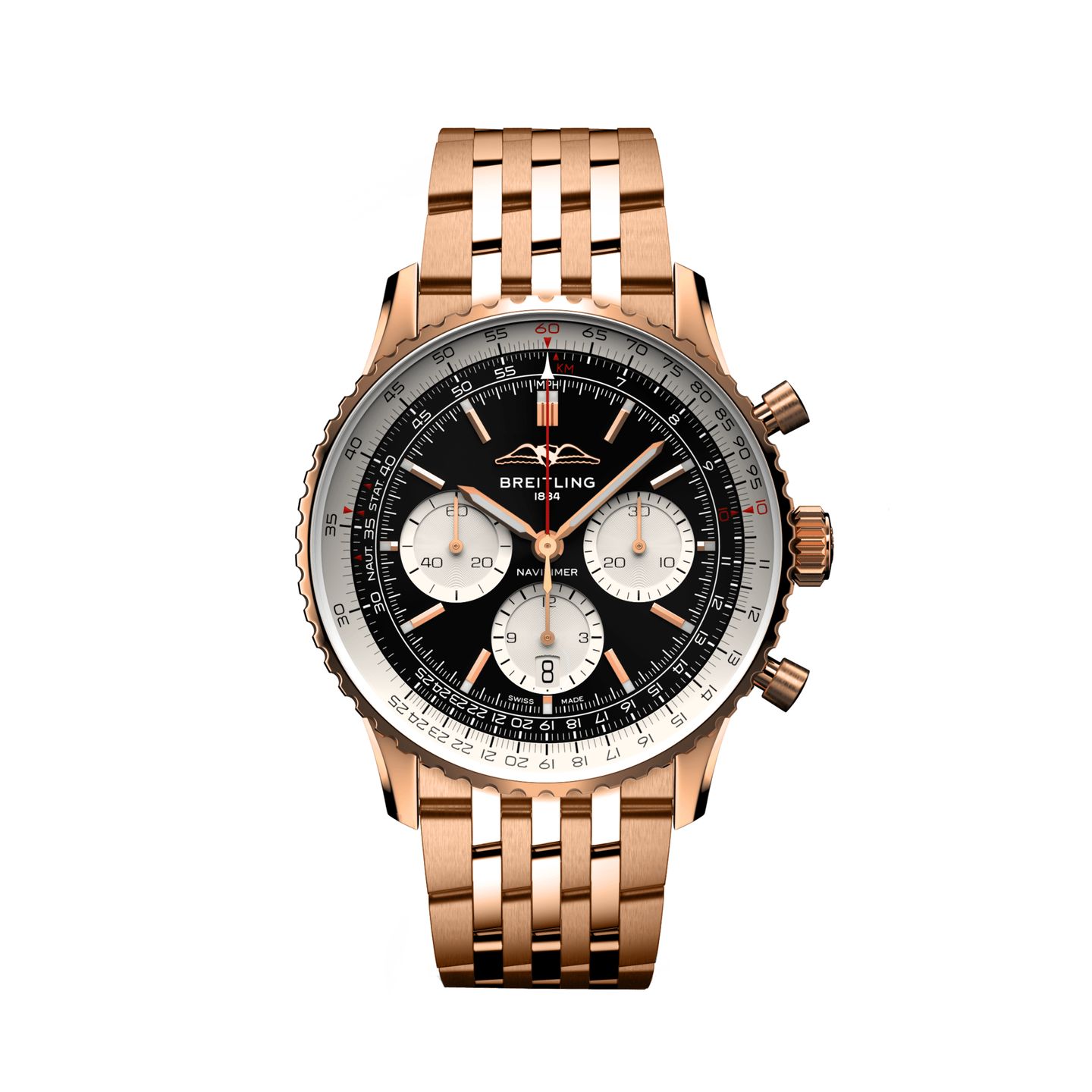 Breitling Navitimer 1 B01 Chronograph RB0138211B1R1 (2024) - Zwart wijzerplaat 43mm Roodgoud (1/1)