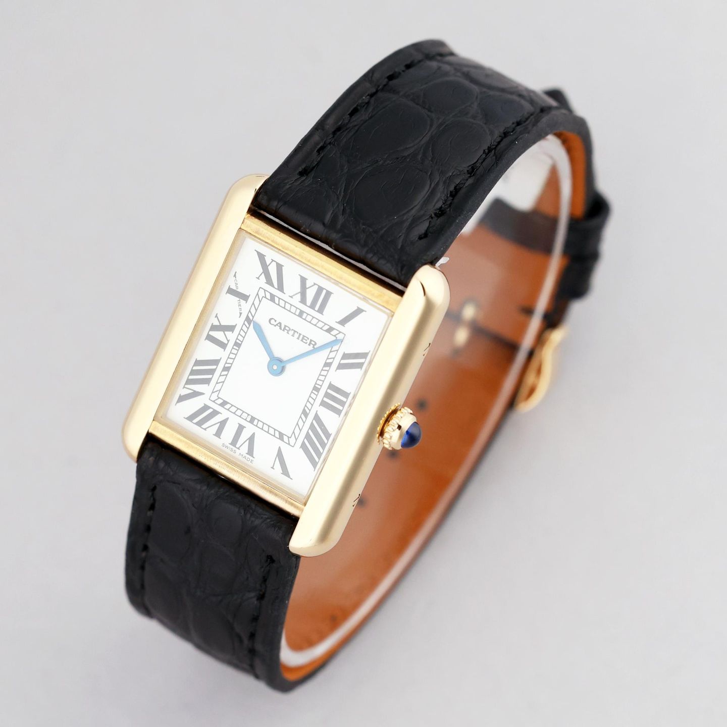 Cartier Tank Solo 2743 (2007) - White dial 24 mm Yellow Gold case (4/8)