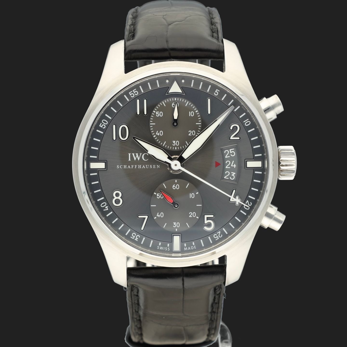 IWC Pilot Spitfire Chronograph IW387802 (2018) - Grey dial 43 mm Steel case (3/7)
