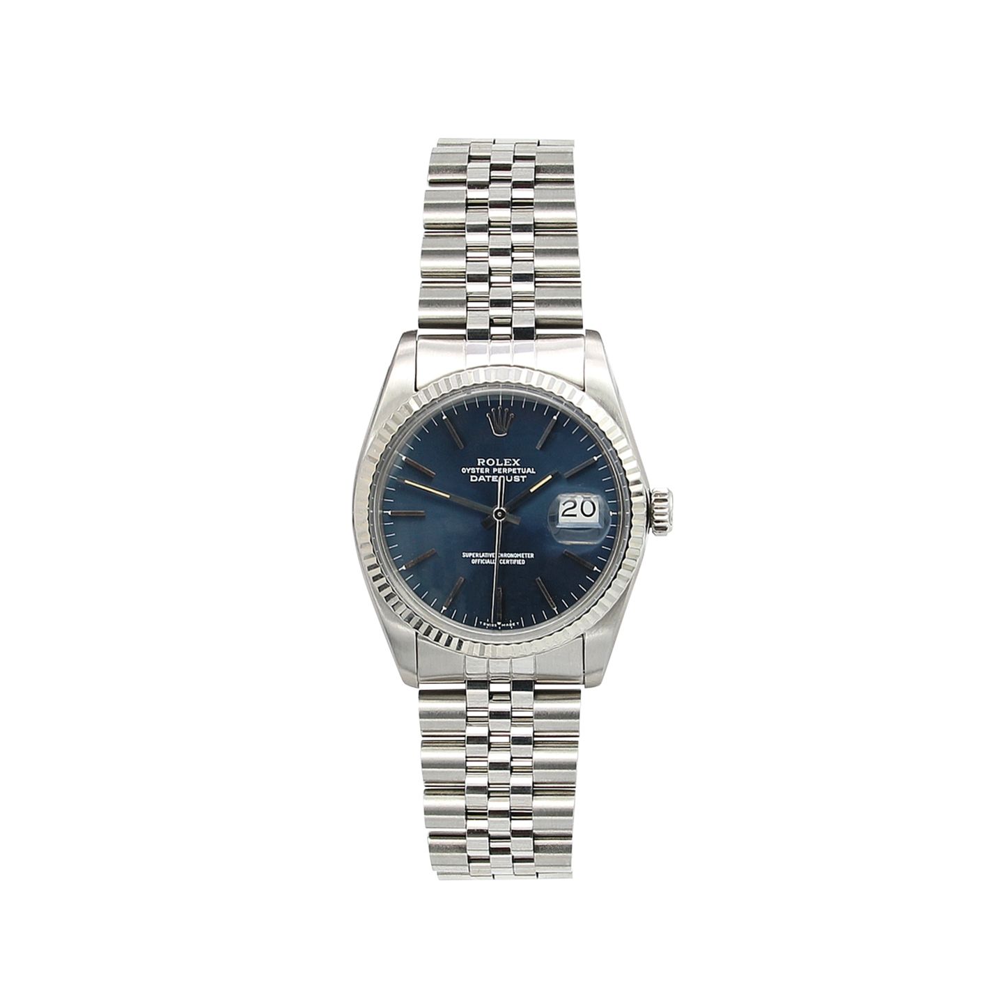 Rolex Datejust 36 16014 (Onbekend (willekeurig serienummer)) - Blauw wijzerplaat 36mm Staal (1/6)