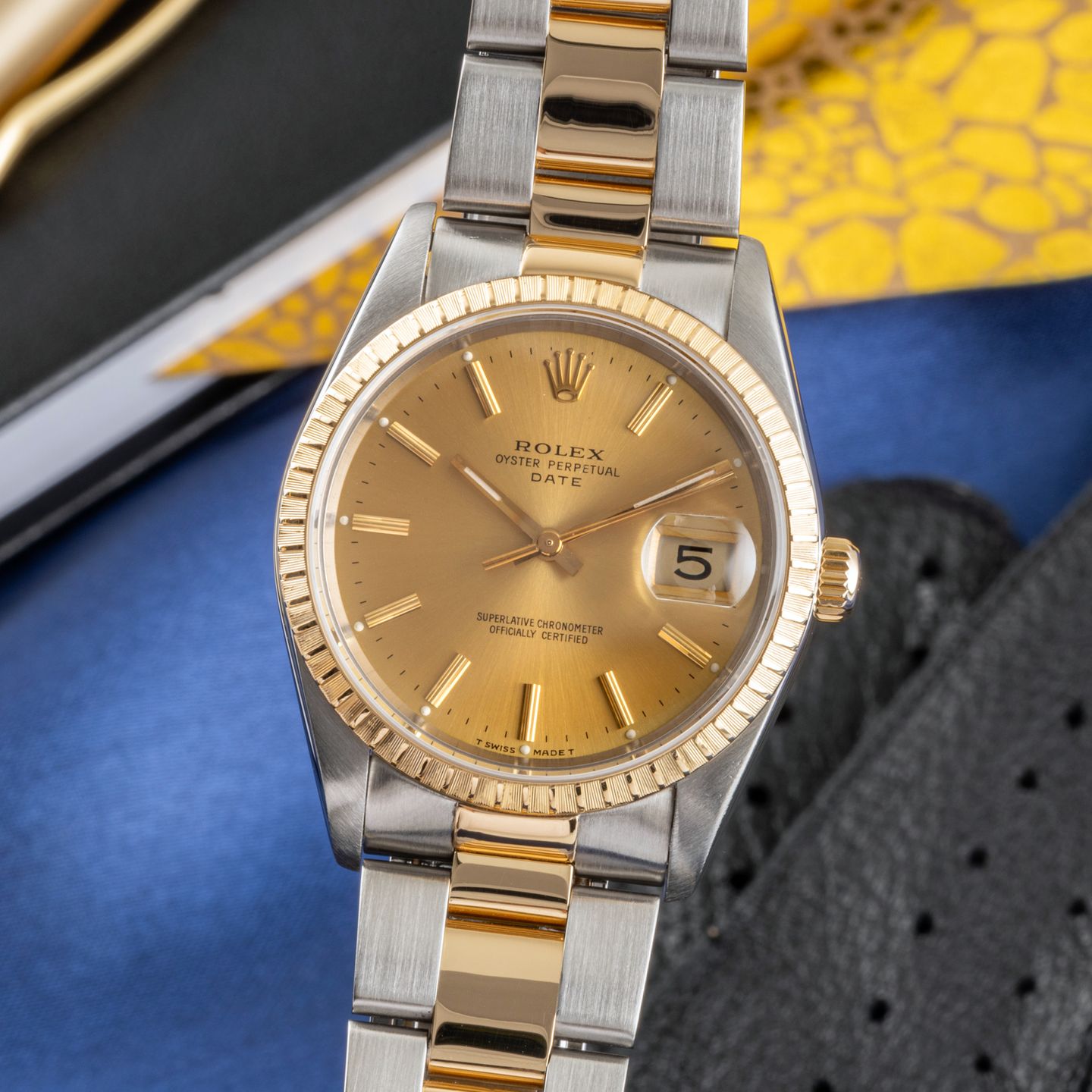 Rolex Oyster Perpetual Date 15223 (1993) - 34 mm Gold/Steel case (3/8)