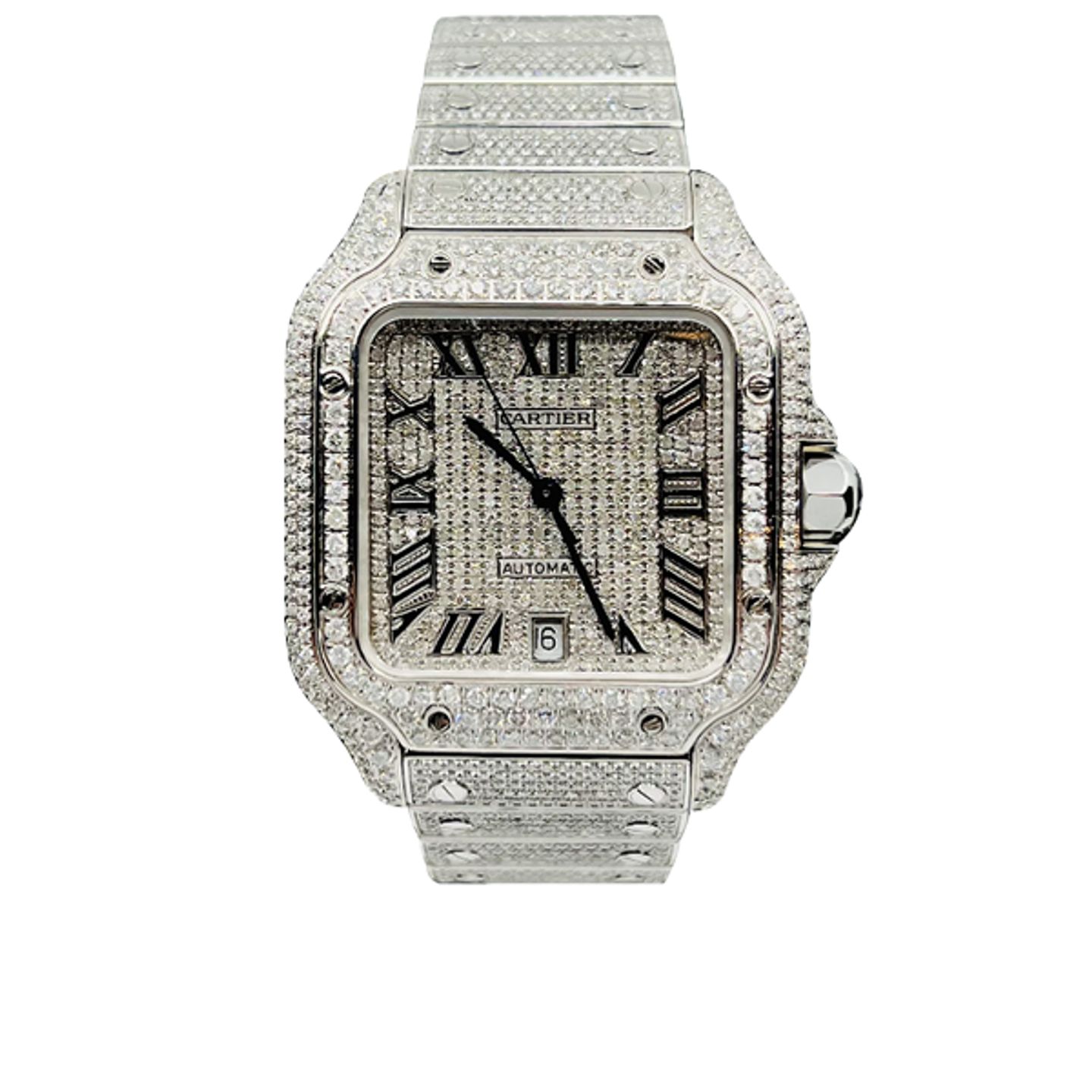 Cartier Santos WSSA0018 (2023) - Zilver wijzerplaat 40mm Staal (1/8)