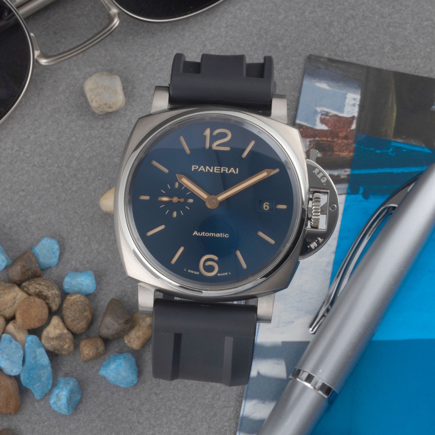 Panerai Luminor Due PAM00927 (Onbekend (willekeurig serienummer)) - Blauw wijzerplaat 42mm Titanium (1/8)