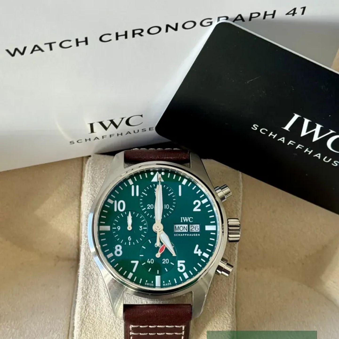 IWC Pilot Chronograph IW388103 (2026) - Groen wijzerplaat 41mm Staal (7/7)
