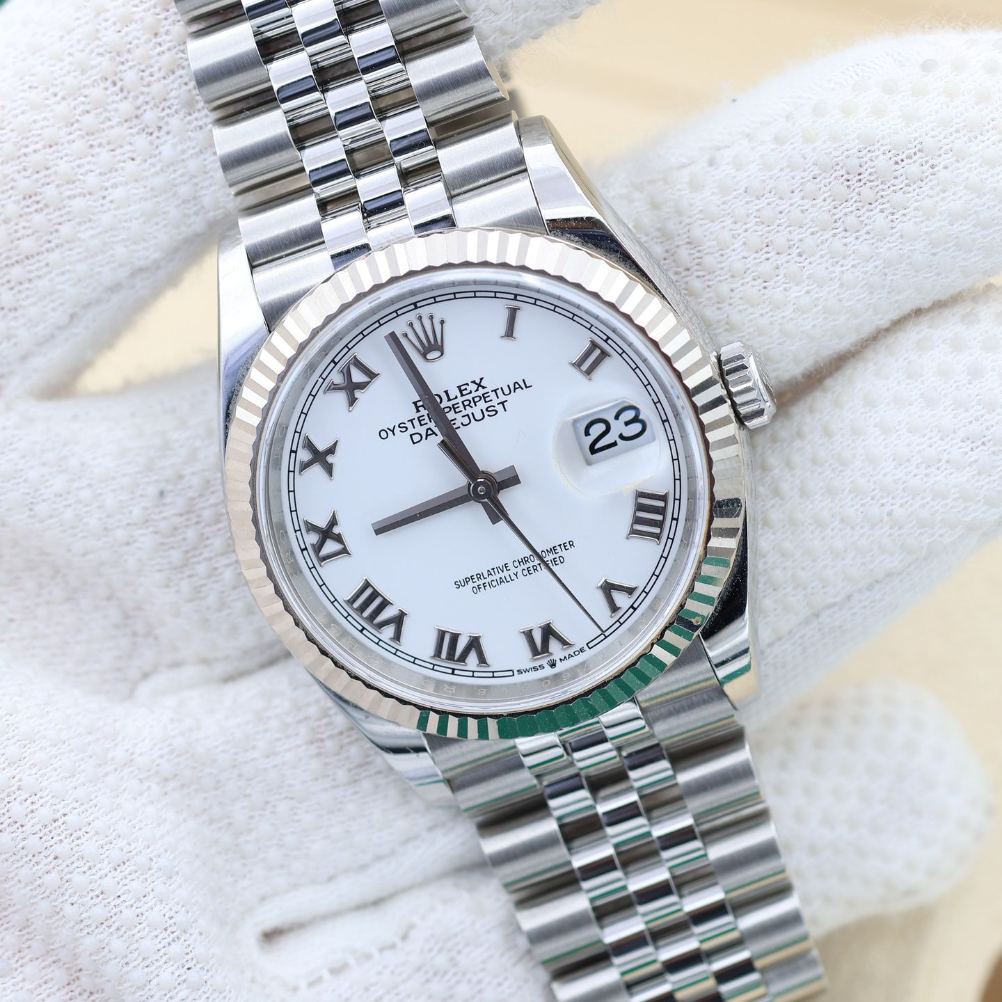 Rolex Datejust 36 126234 (Onbekend (willekeurig serienummer)) - Wit wijzerplaat 36mm Staal (7/8)