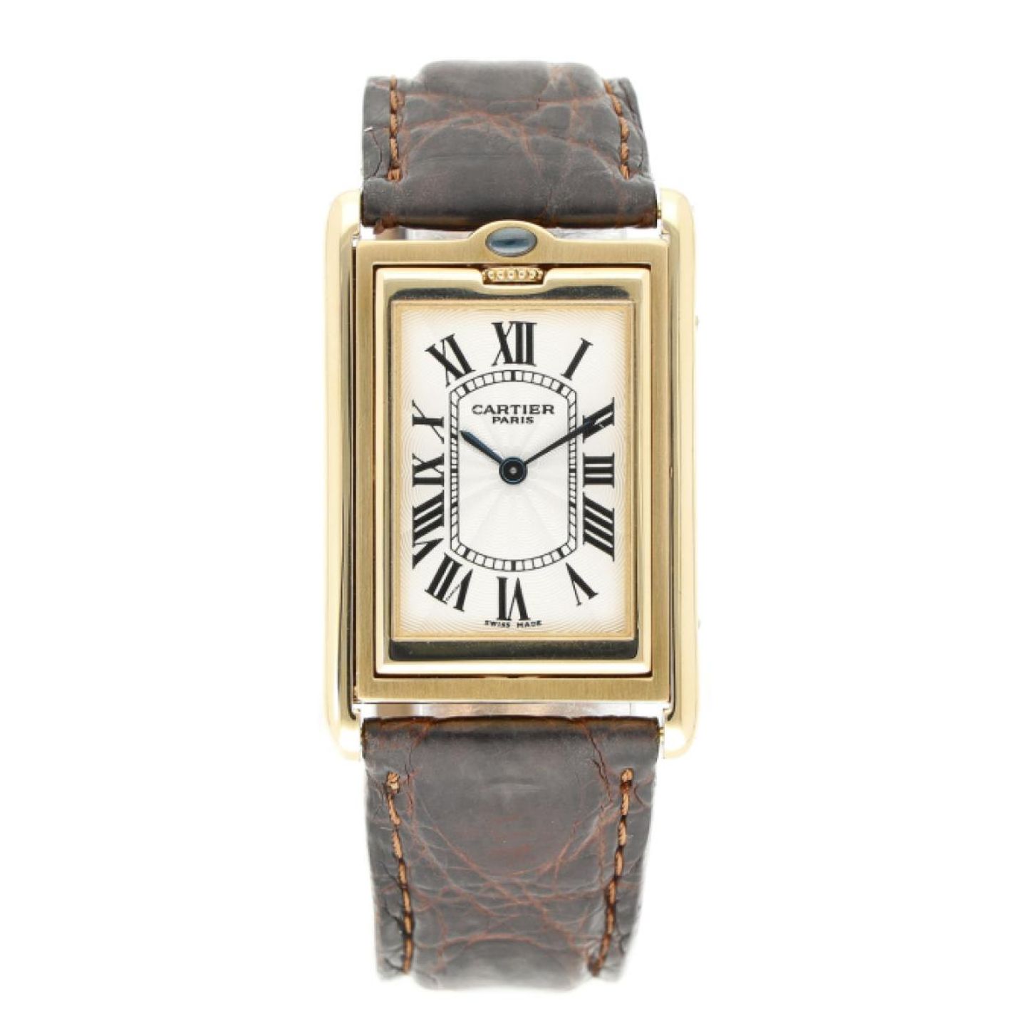 Cartier Tank 2499C (2002) - Wit wijzerplaat 25mm Geelgoud (1/5)