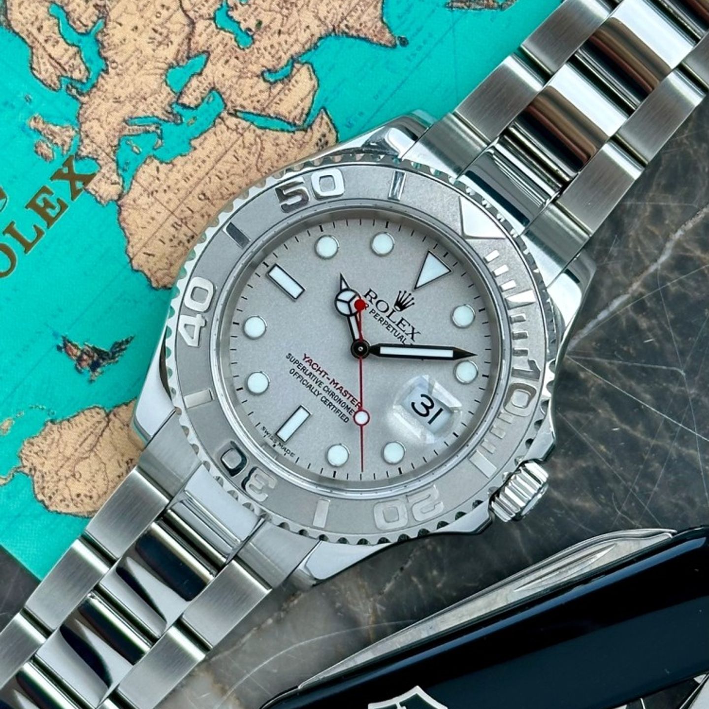 Rolex Yacht-Master 40 16622 (2004) - Zilver wijzerplaat 40mm Staal (4/8)