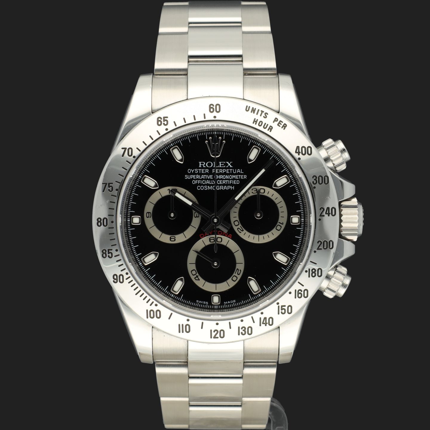 Rolex Daytona 116520 (2009) - Zwart wijzerplaat 40mm Staal (3/8)