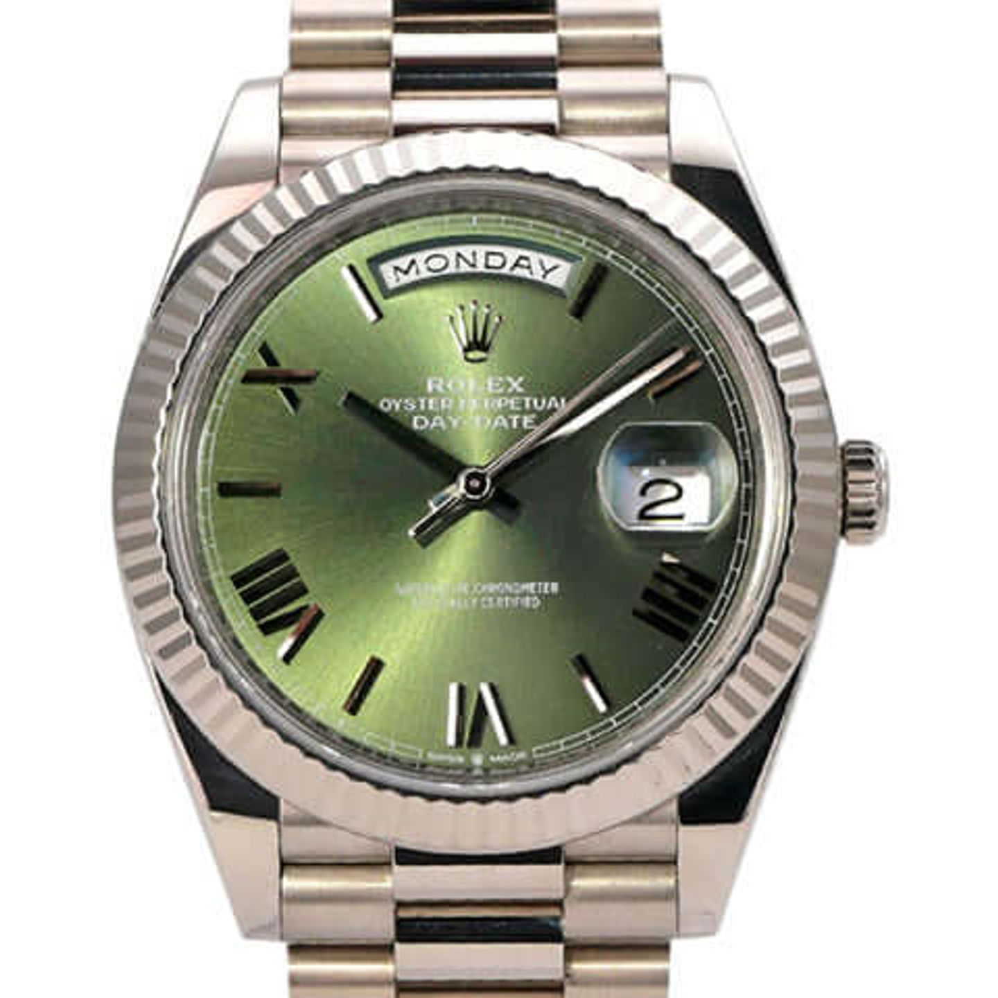 Rolex Day-Date 40 228239 (2022) - Green dial 40 mm White Gold case (1/8)