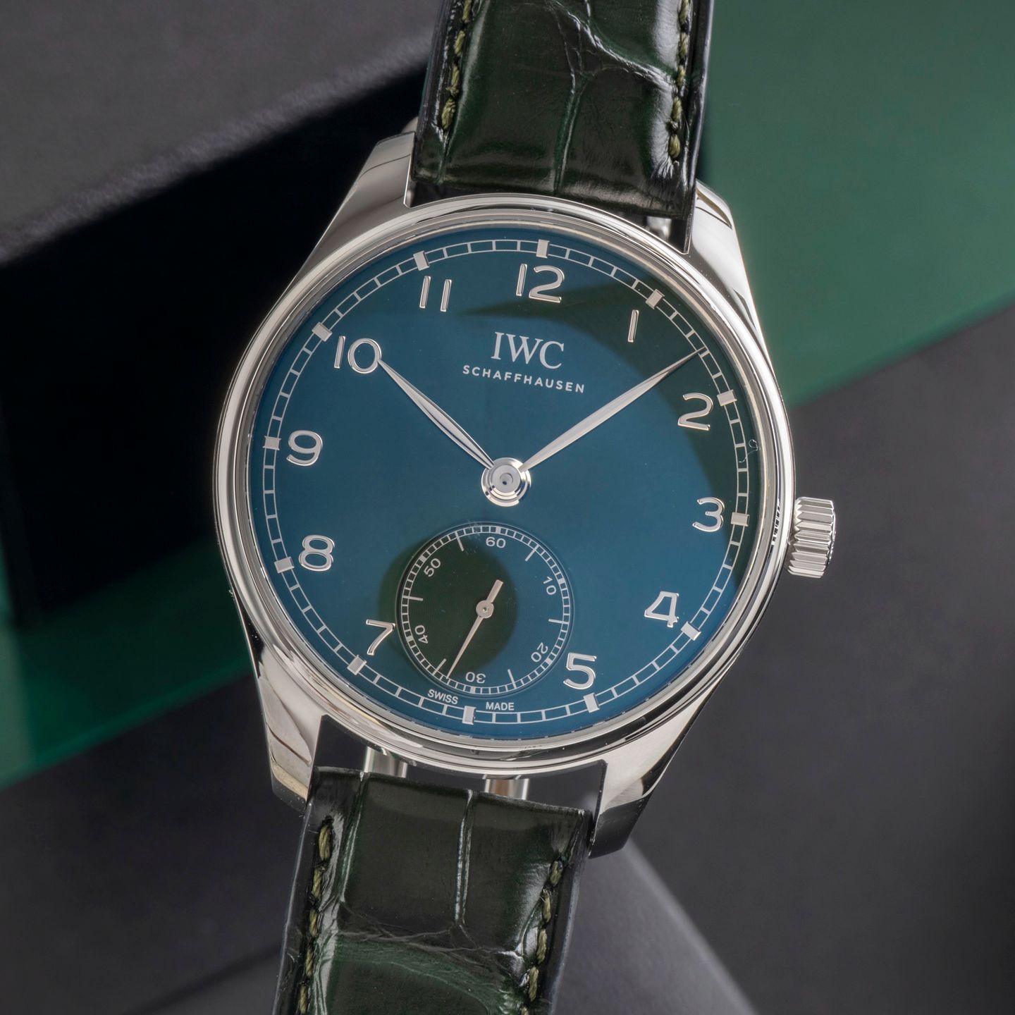 IWC Portuguese Automatic IW358310 (Unknown (random serial)) - Green dial 40 mm Steel case (3/8)