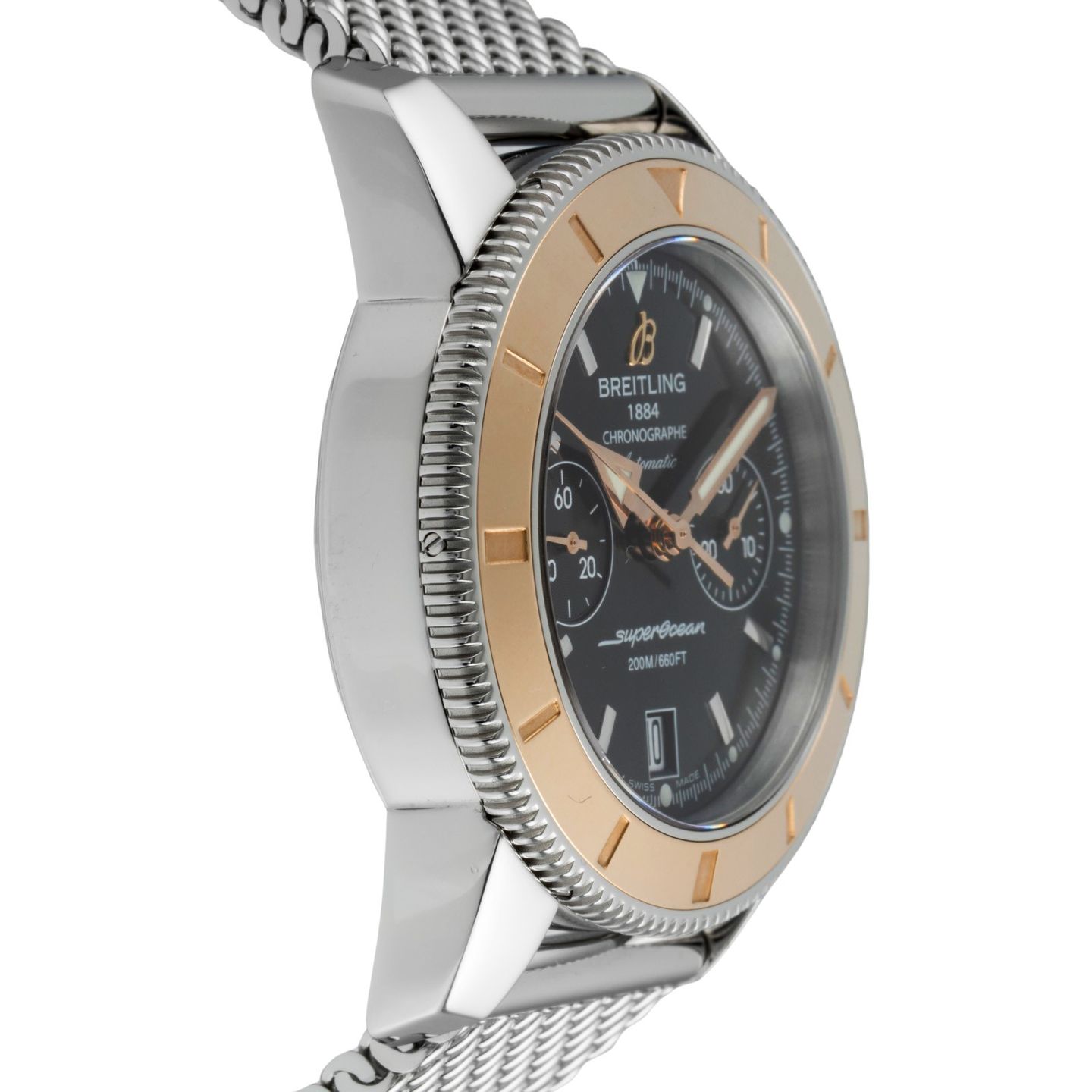 Breitling Superocean Heritage Chronograph U23370 (2012) - Black dial 44 mm Gold/Steel case (7/8)