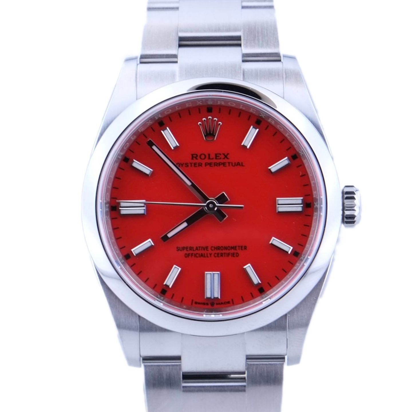 Rolex Oyster Perpetual 36 126000 (2022) - Rood wijzerplaat 36mm Staal (1/1)
