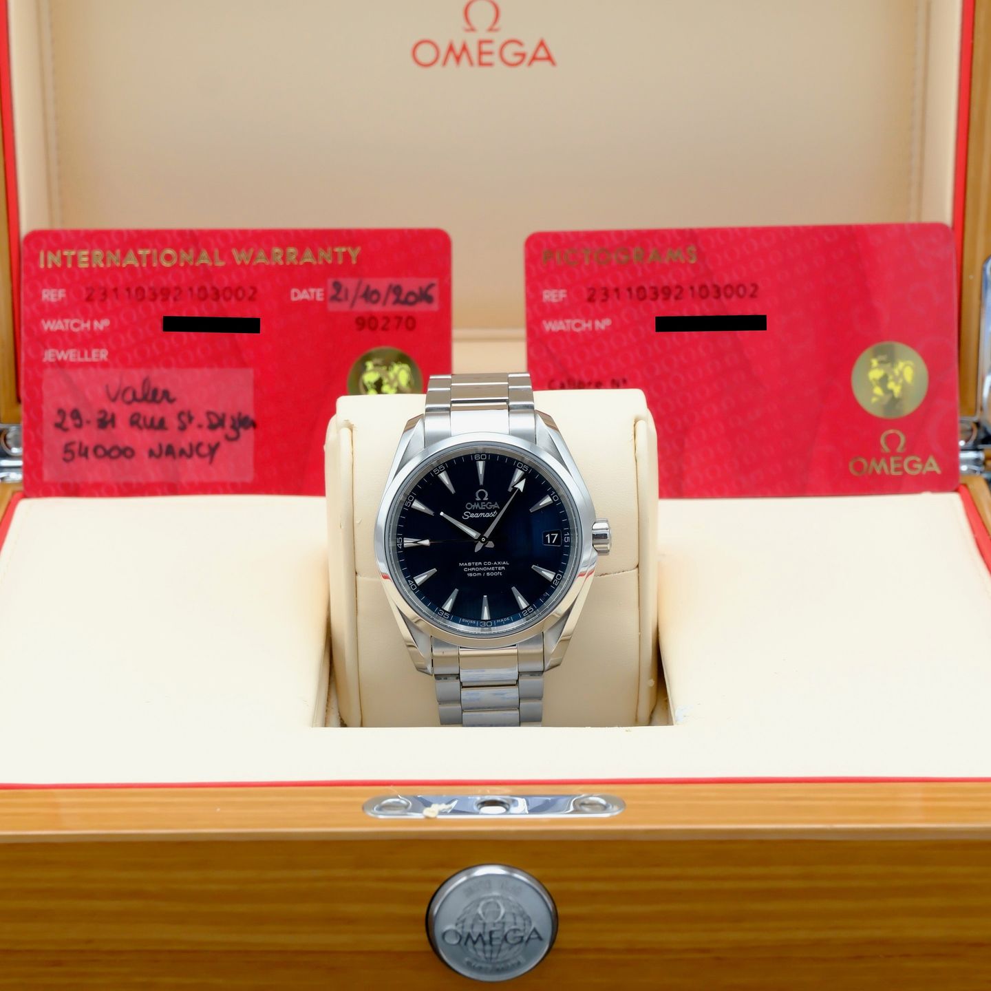Omega Seamaster Aqua Terra 231.10.39.21.03.002 (2016) - Blue dial 39 mm Steel case (3/8)