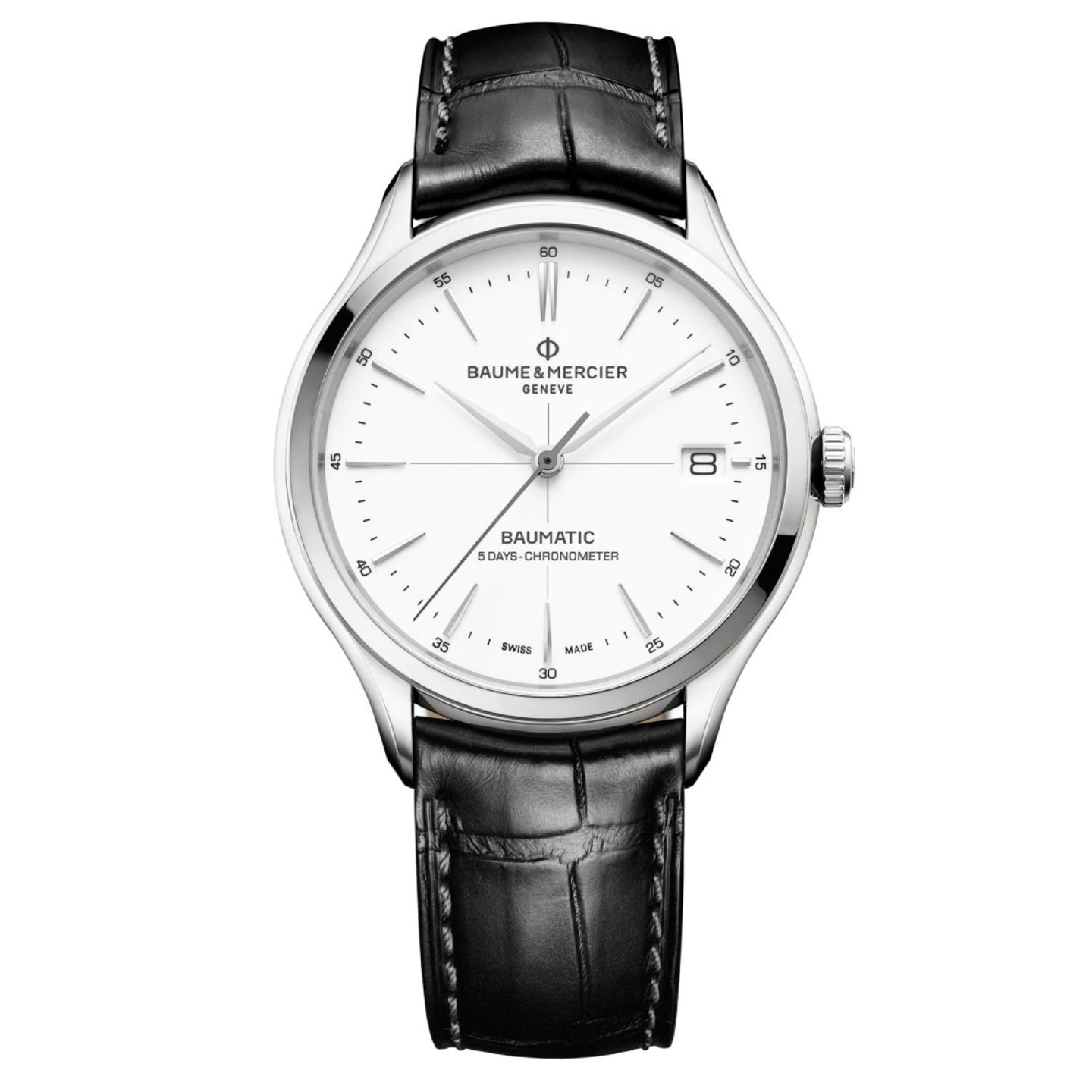 Baume & Mercier Clifton M0A10518 (2023) - Wit wijzerplaat 40mm Staal (3/3)