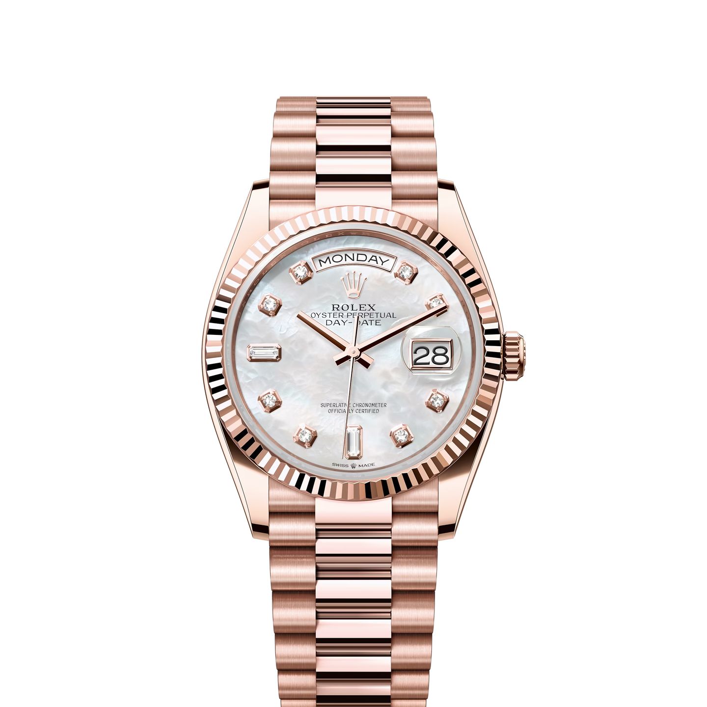 Rolex Day-Date 36 128235 (2024) - Pearl dial 36 mm Rose Gold case (1/1)