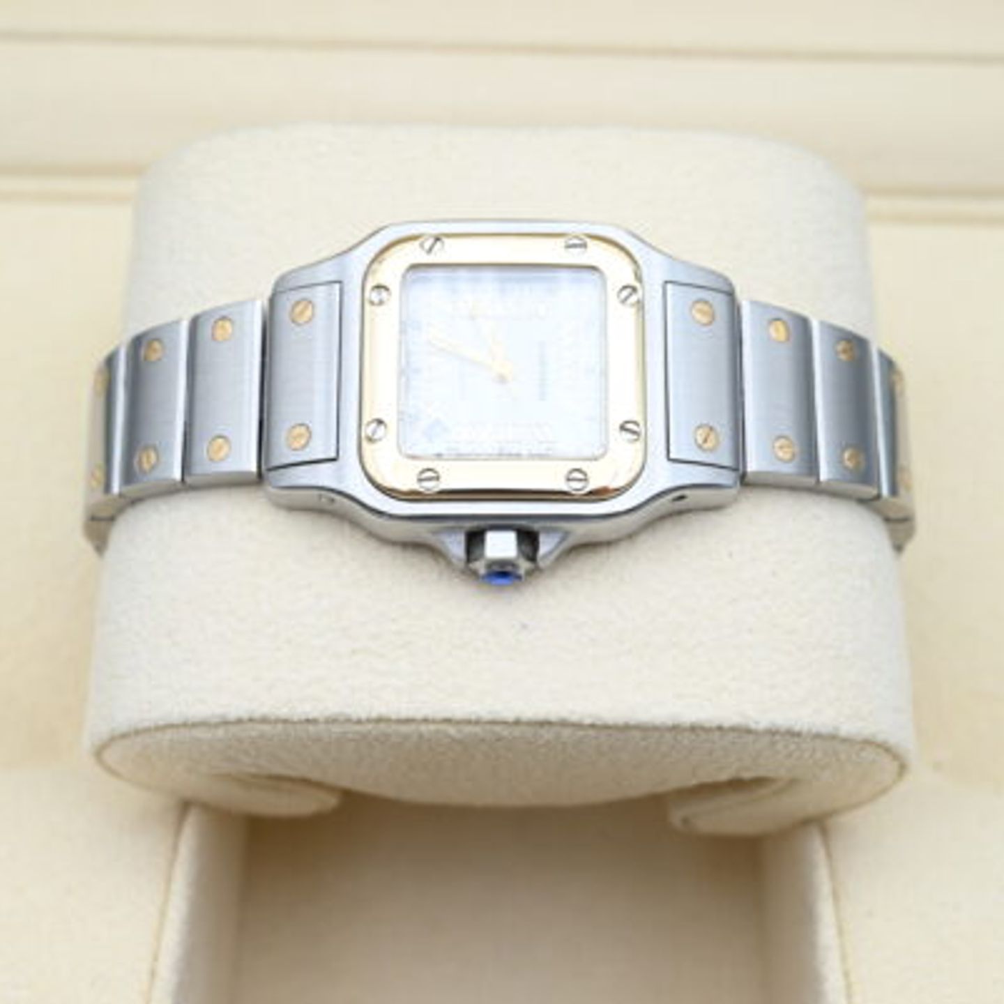 Cartier Santos Galbée 2423 (Unknown (random serial)) - White dial 24 mm Gold/Steel case (4/7)