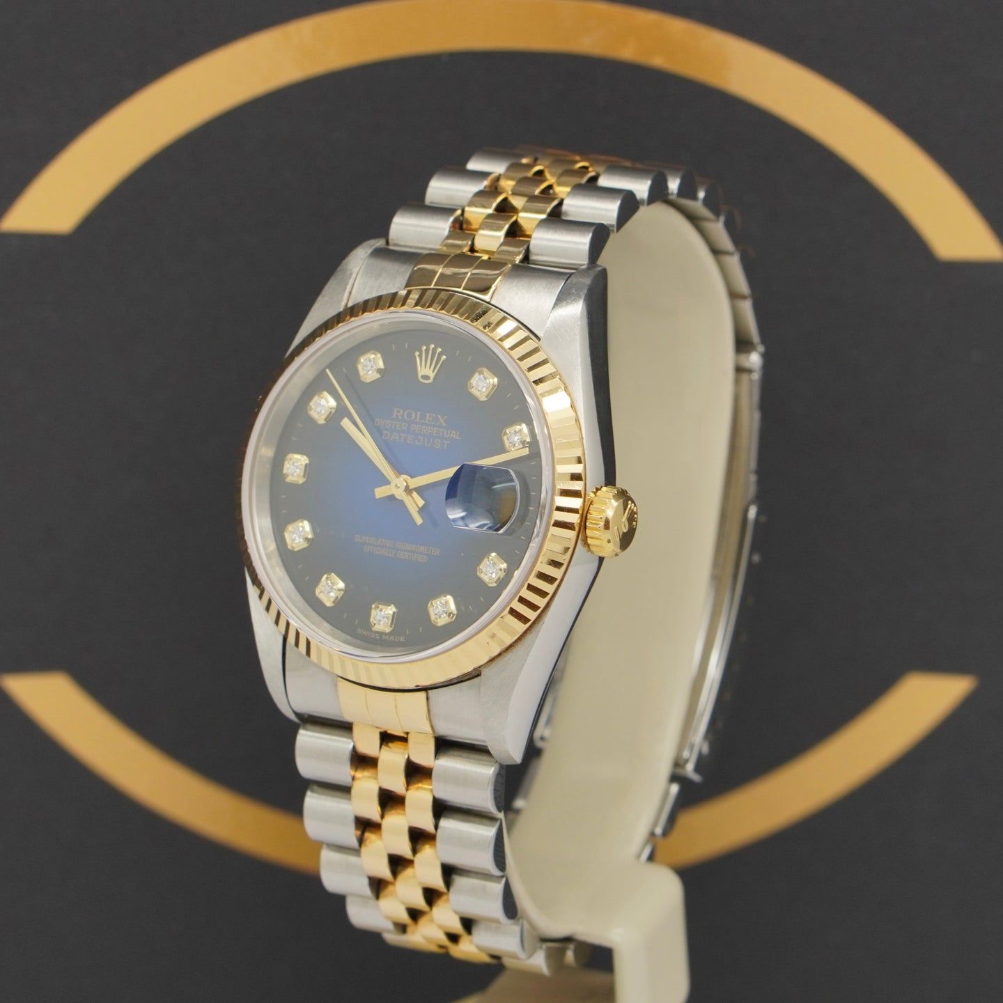 Rolex Datejust 36 16233 (1996) - Blue dial 36 mm Gold/Steel case (2/7)