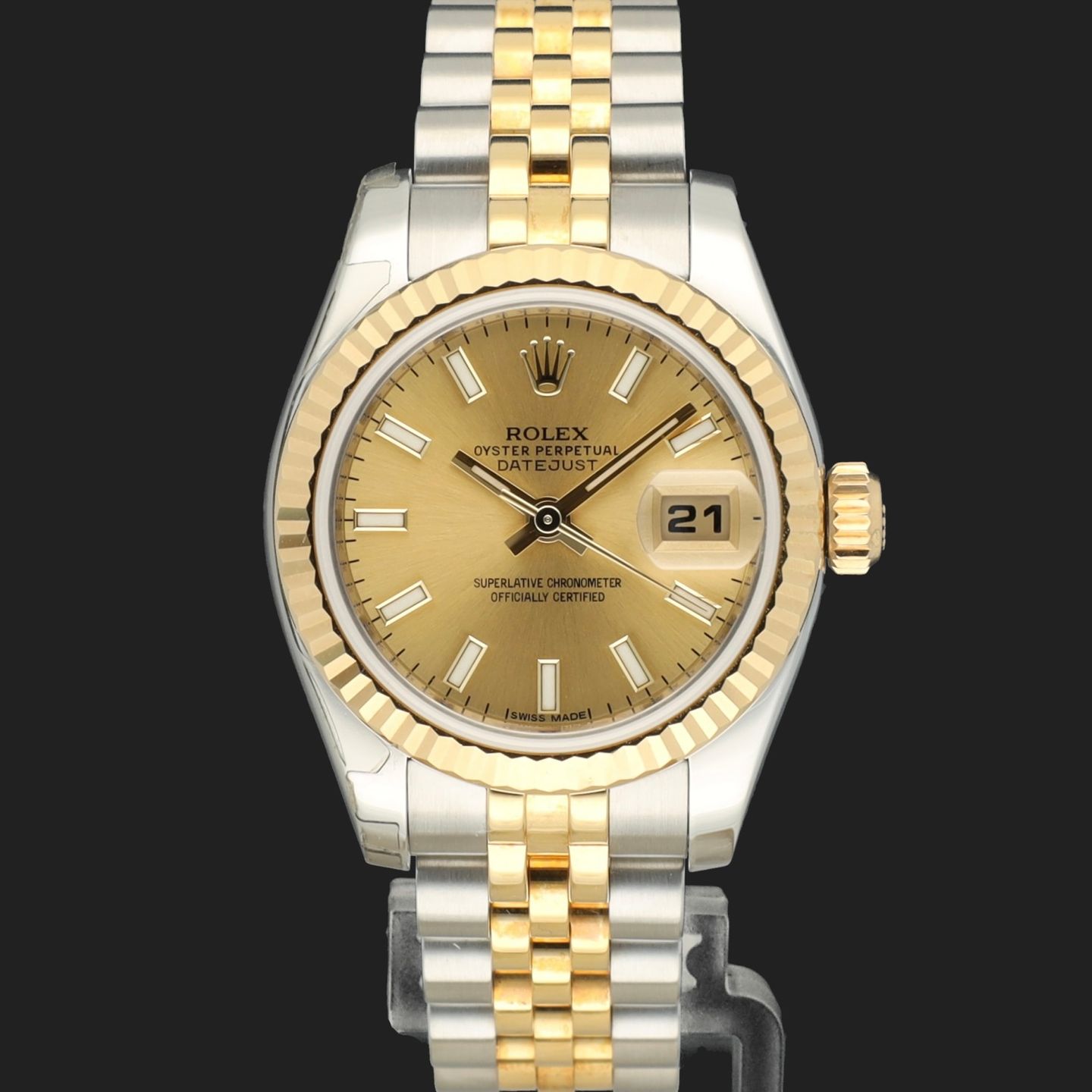 Rolex Lady-Datejust 179173 (2011) - Champagne dial 26 mm Gold/Steel case (2/8)