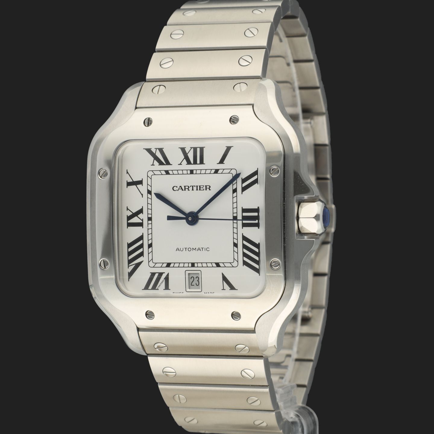 Cartier Santos WSSA0018 (2024) - Zilver wijzerplaat 40mm Staal (1/8)