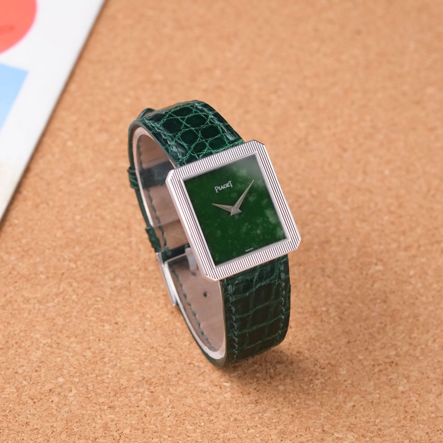 Piaget Protocole 9154 (1975) - Green dial 28 mm White Gold case (3/16)