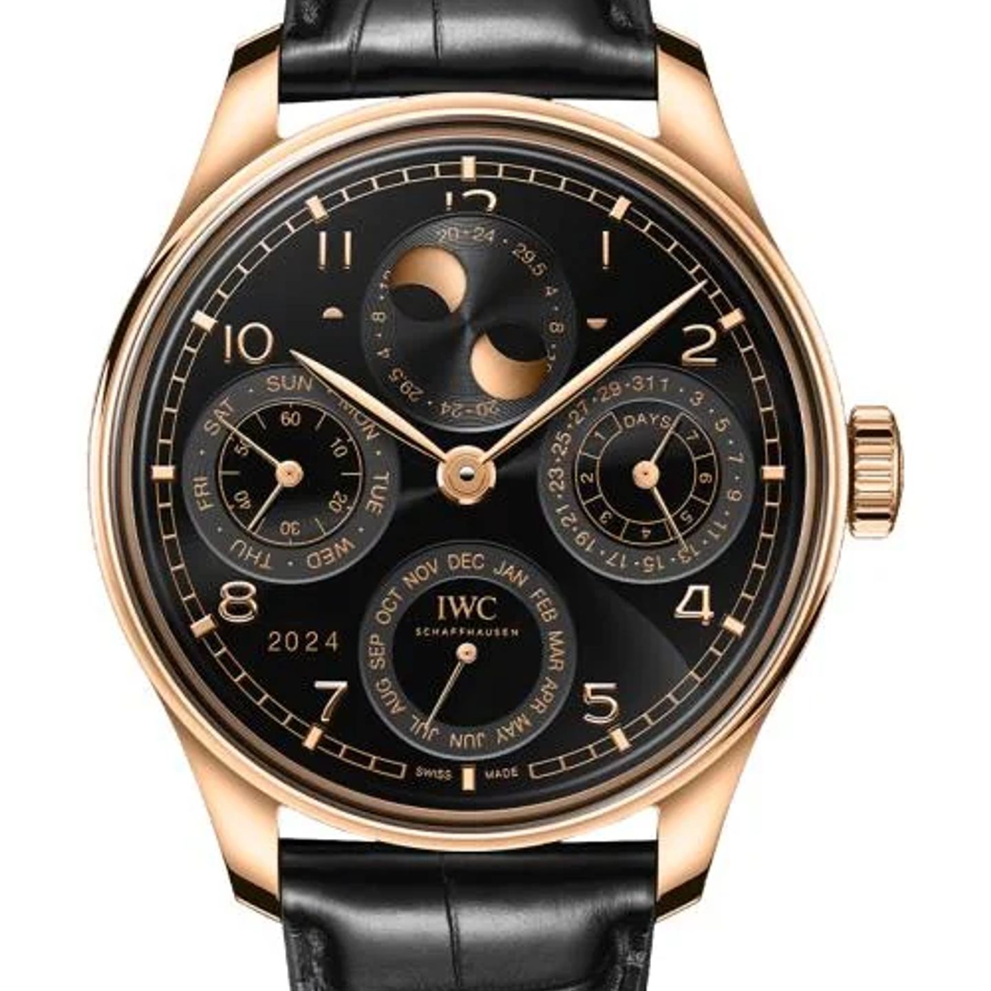 IWC Portuguese Perpetual Calendar IW503702 (2026) - Black dial 44 mm Rose Gold case (1/1)