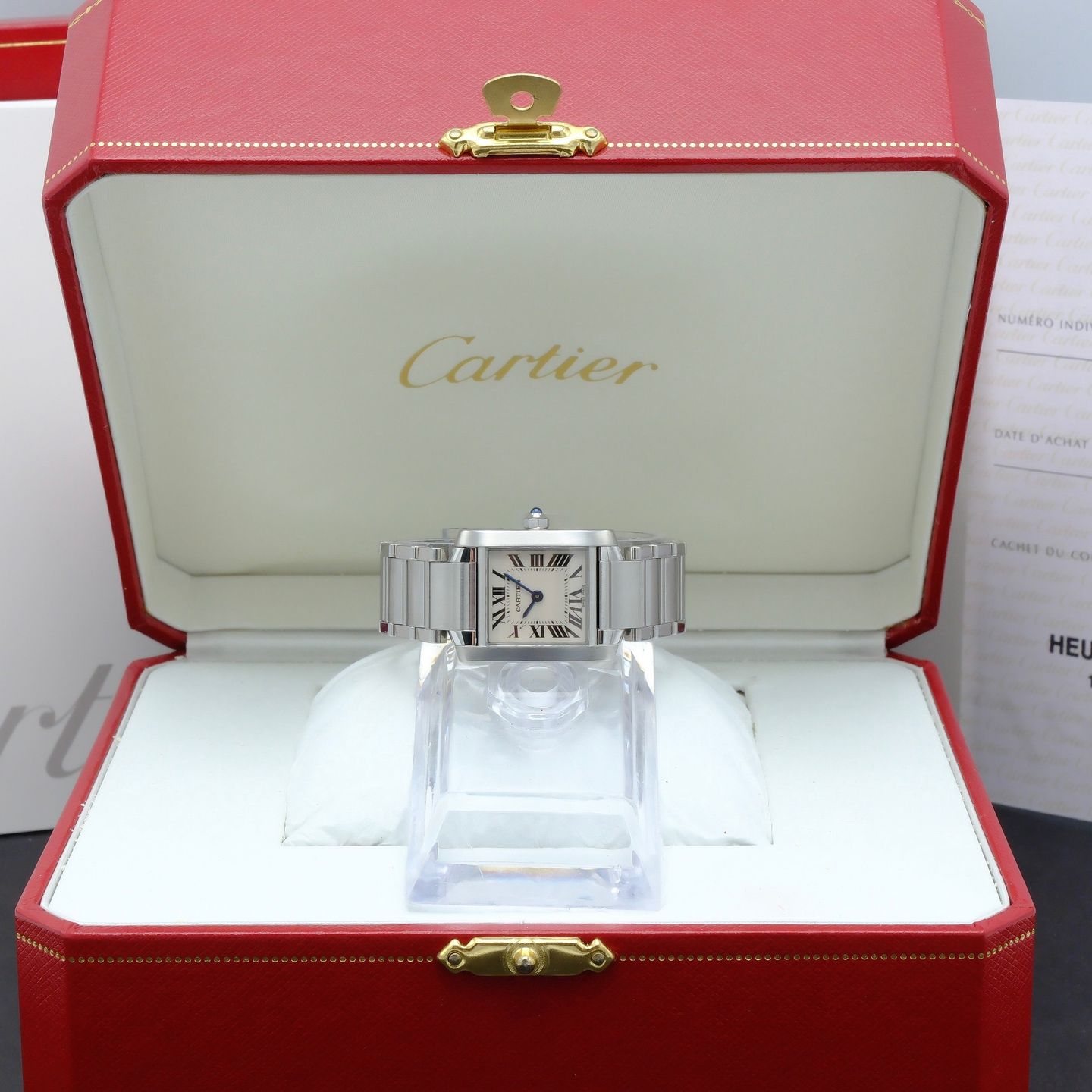 Cartier Tank Française 2384 (2006) - White dial 20 mm Steel case (3/8)