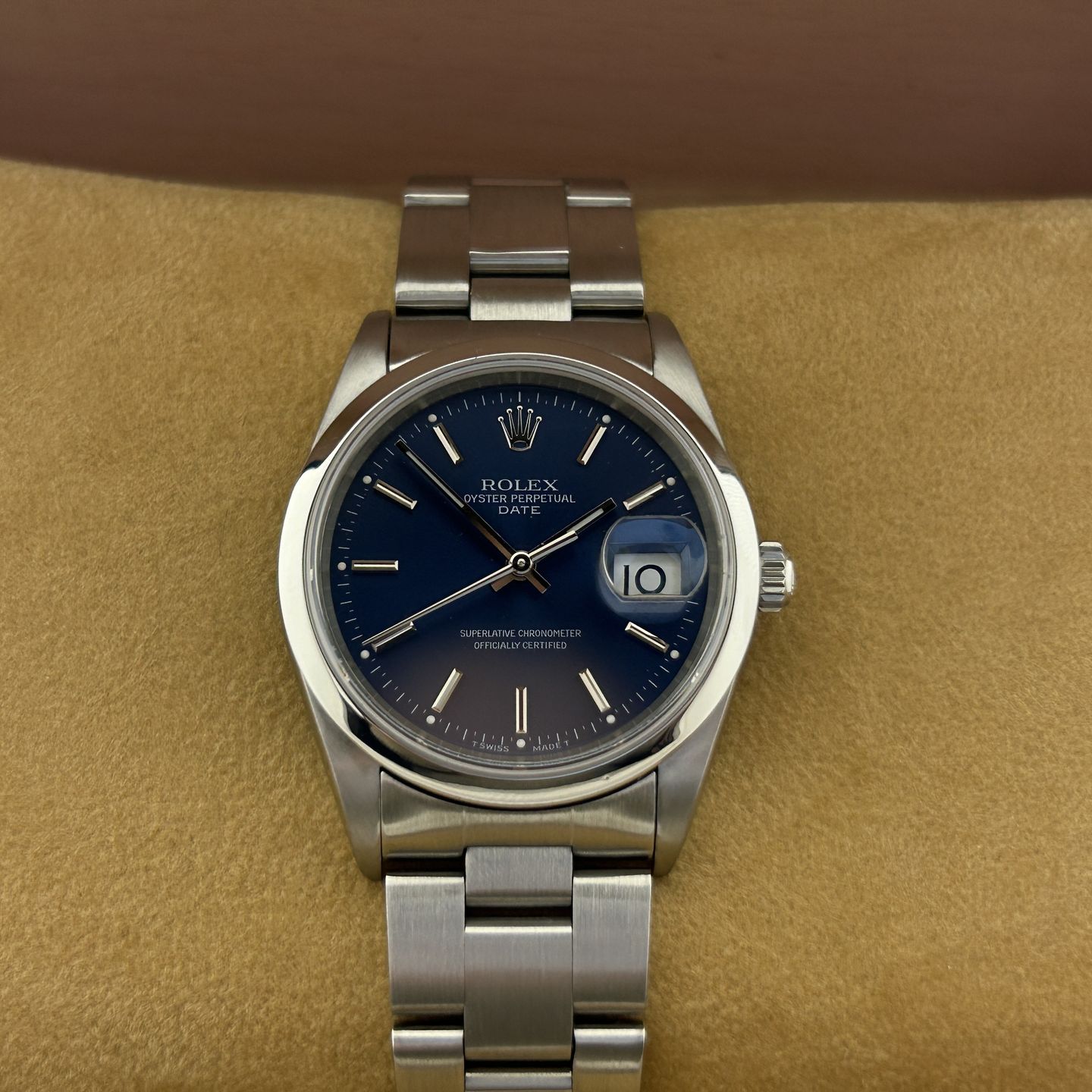 Rolex Oyster Perpetual Date 15200 (1996) - 34mm Staal (1/8)