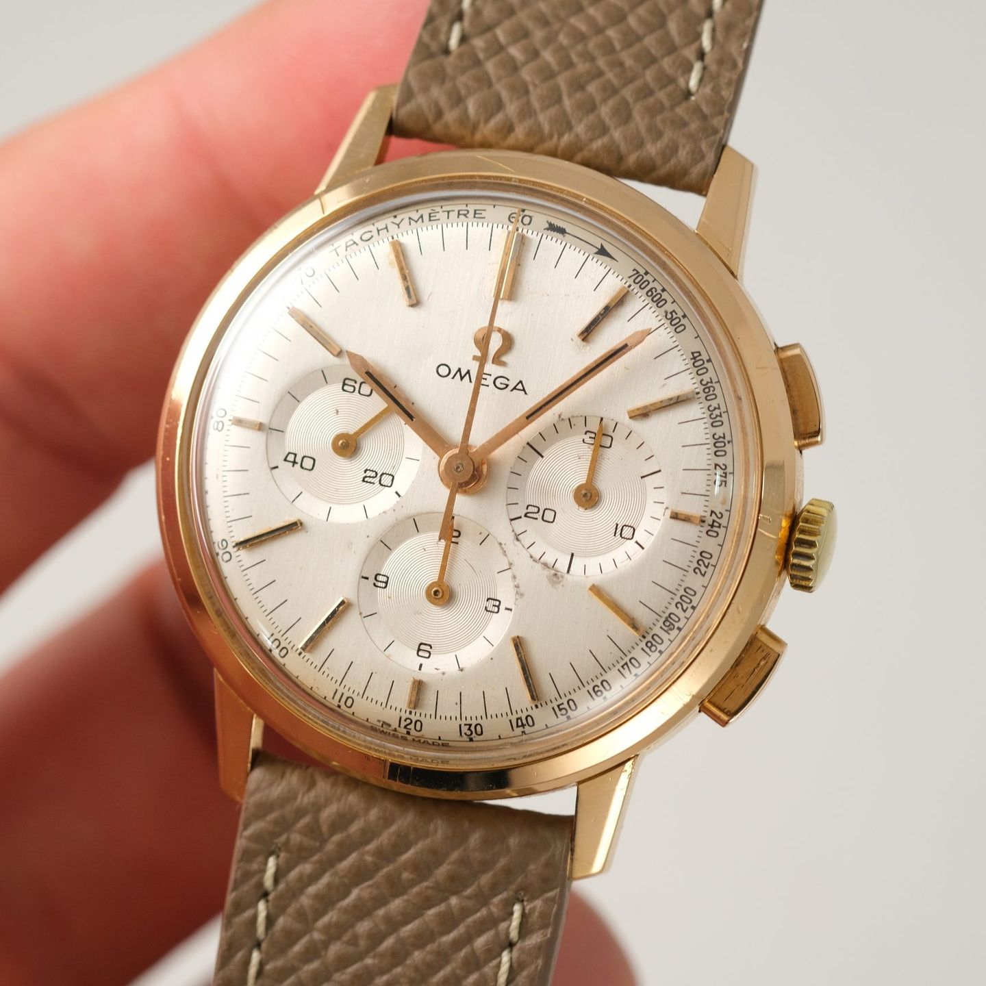 Omega Vintage 101.01 (1965) - Zilver wijzerplaat 35mm Roségoud (8/8)