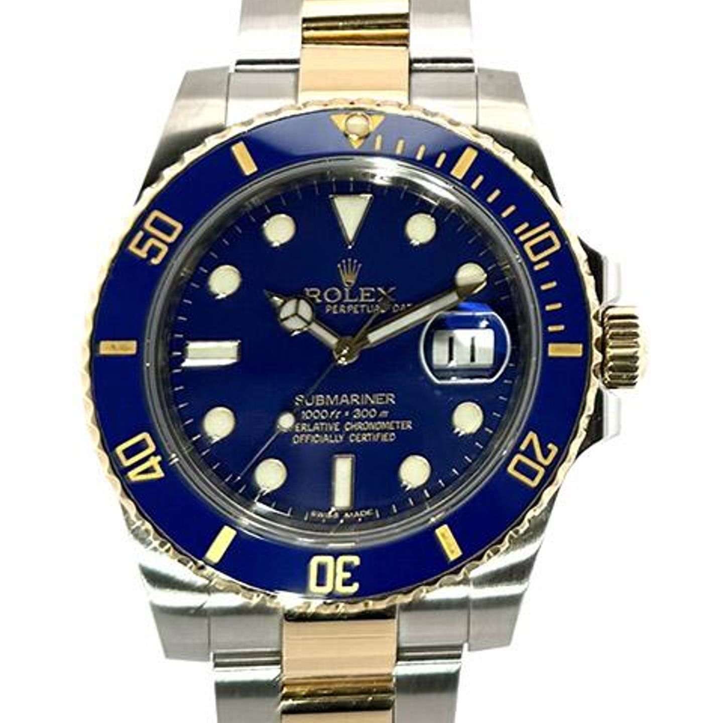 Rolex Submariner Date 116613LB (2011) - Blue dial 40 mm Gold/Steel case (1/7)