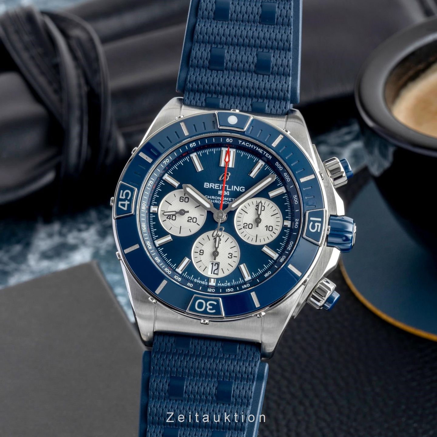 Breitling Chronomat AB0136161C1S1 (Unknown (random serial)) - Blue dial 44 mm Steel case (1/8)