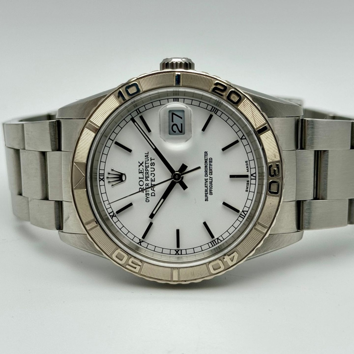 Rolex Datejust Turn-O-Graph 16264 (2007) - Wit wijzerplaat 36mm Staal (2/10)