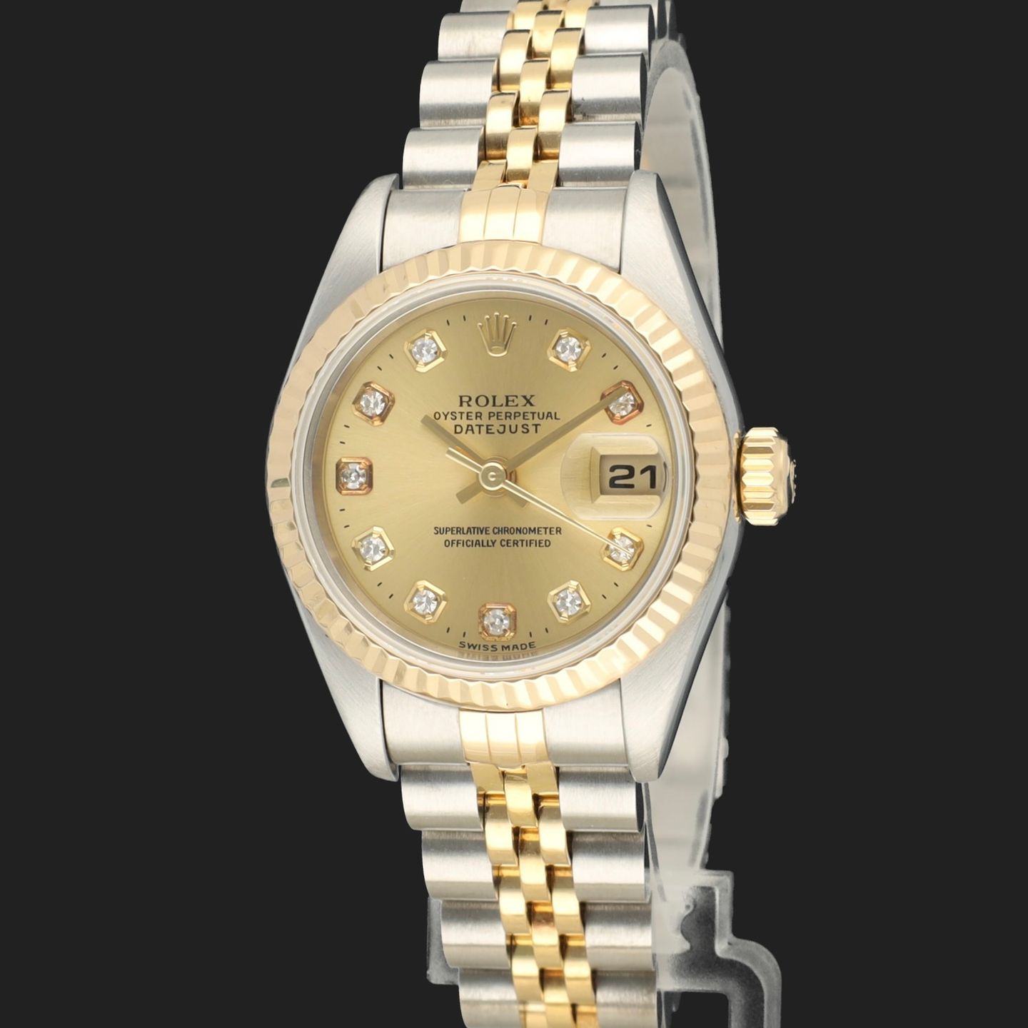 Rolex Lady-Datejust 79173 (2001) - Champagne dial 26 mm Gold/Steel case (1/8)