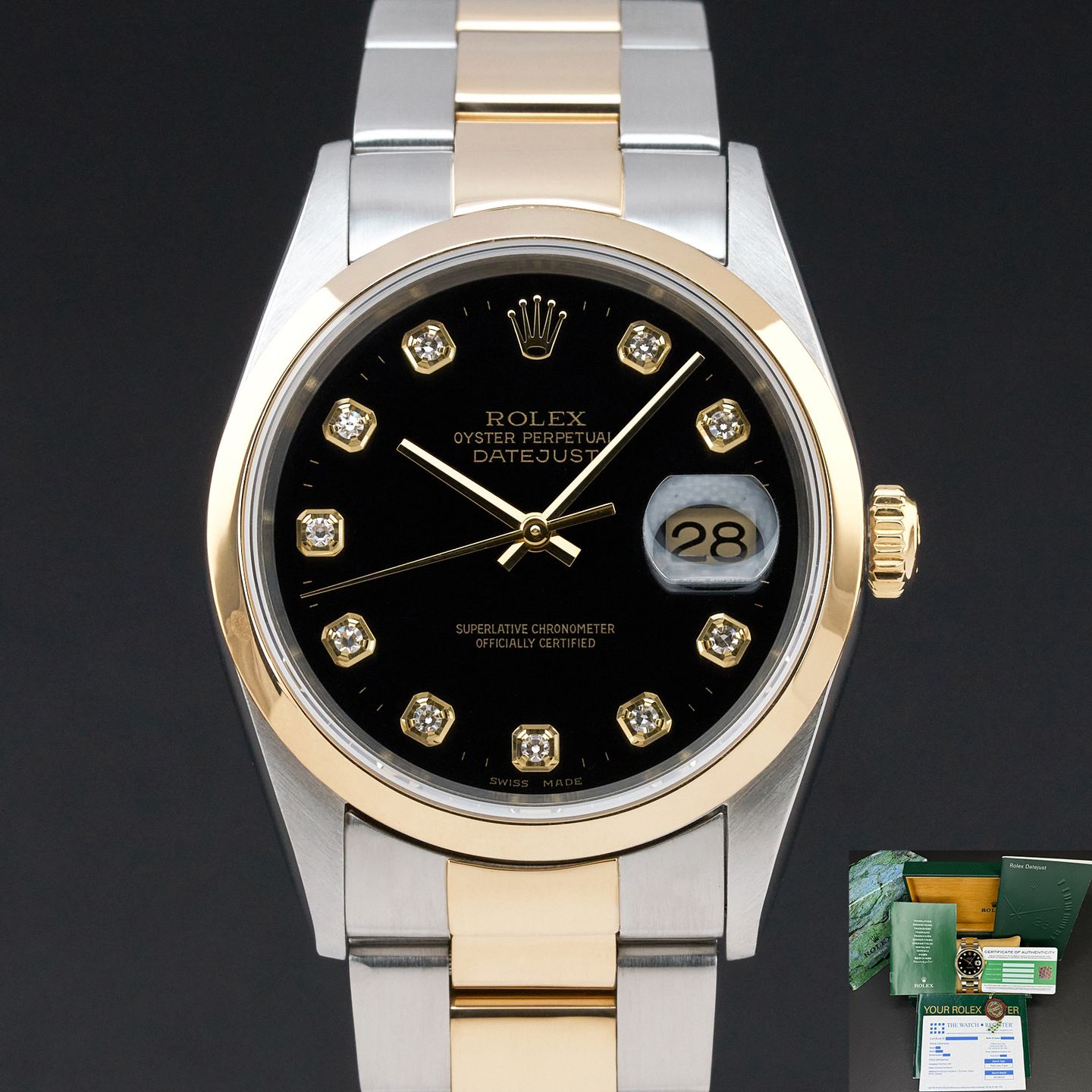 Rolex Datejust 36 16203 (2001) - 36mm Goud/Staal (1/8)