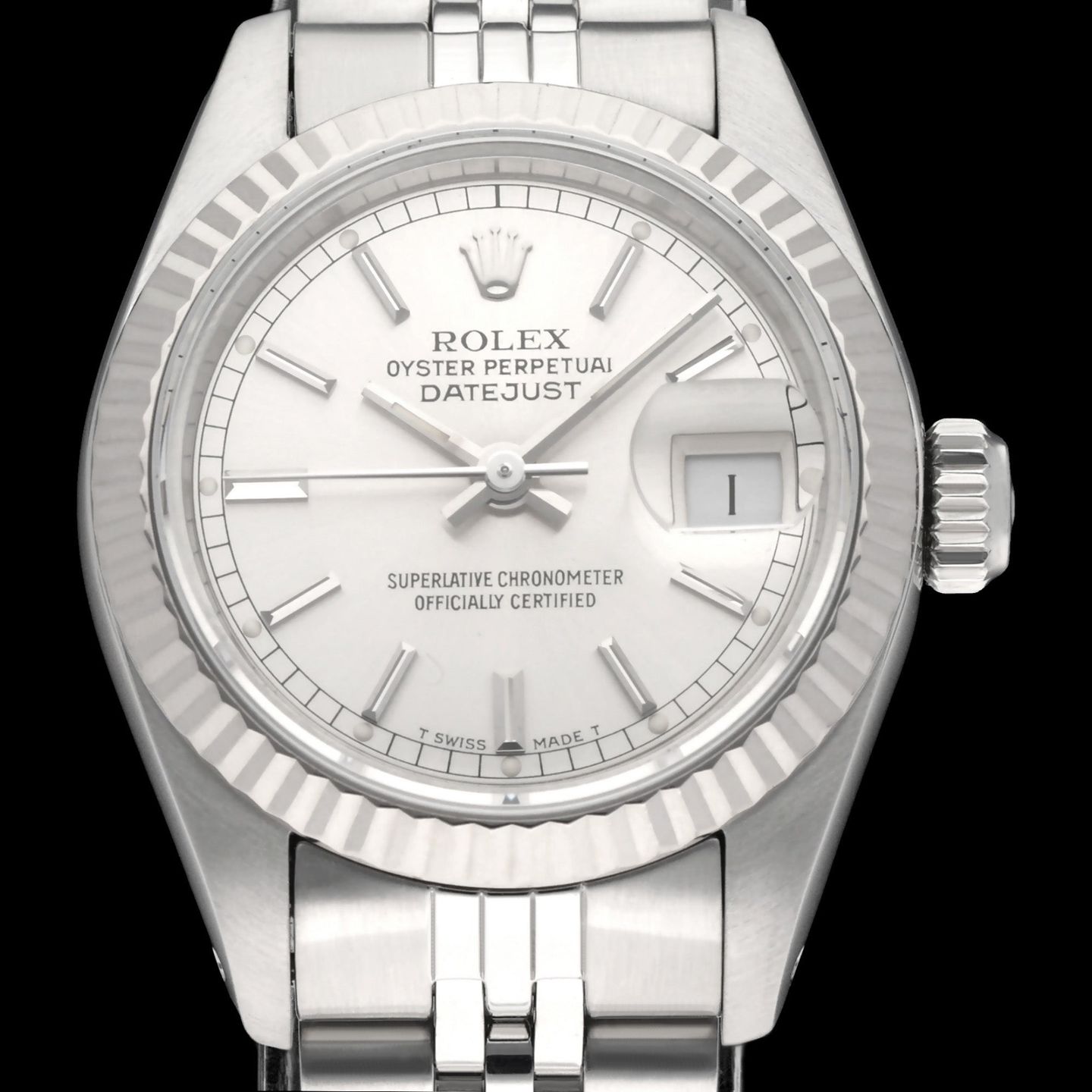 Rolex Lady-Datejust 69174 (1989) - Zilver wijzerplaat 26mm Staal (1/8)