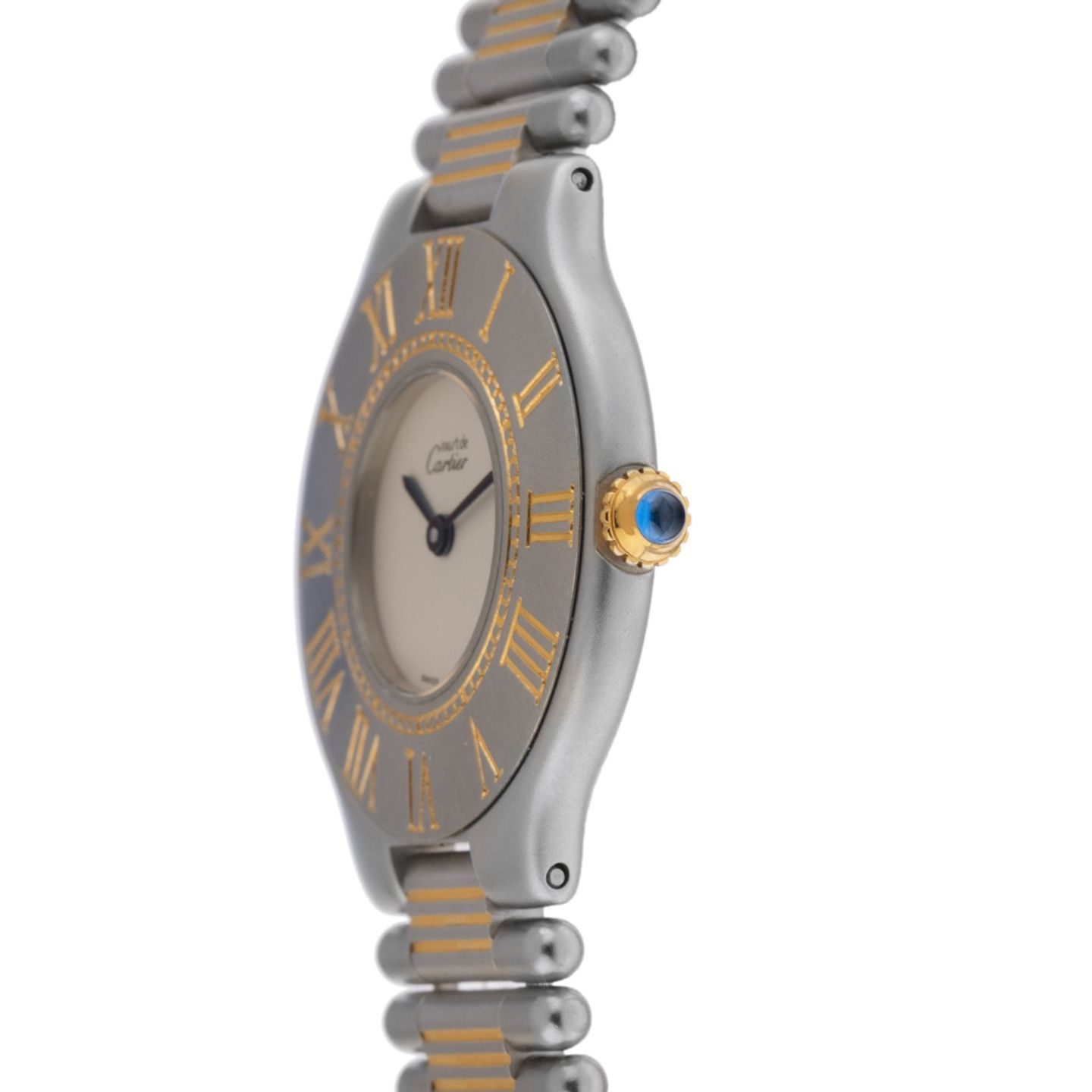 Cartier 21 Must de Cartier 9010 (1992) - Wit wijzerplaat 30mm Goud/Staal (4/8)