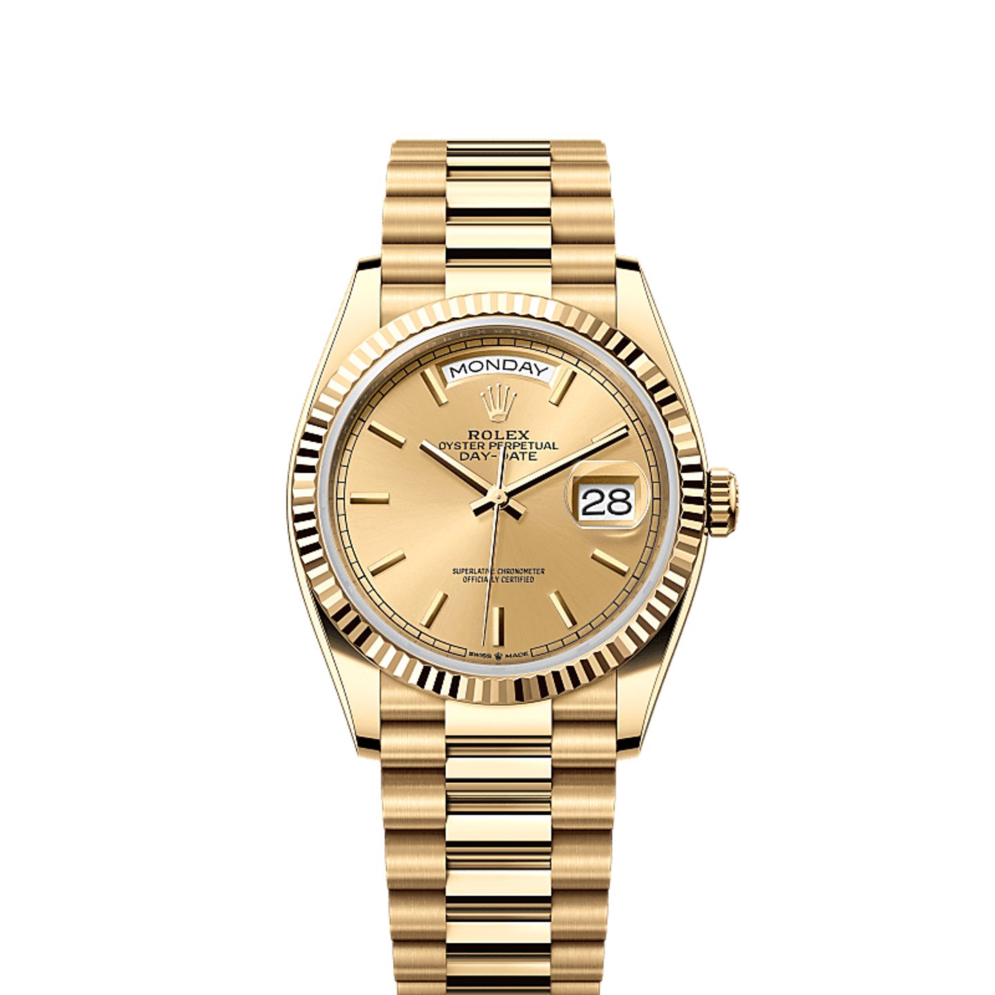 Rolex Day-Date 36 128238 (2025) - Champagne wijzerplaat 36mm Geelgoud (1/1)
