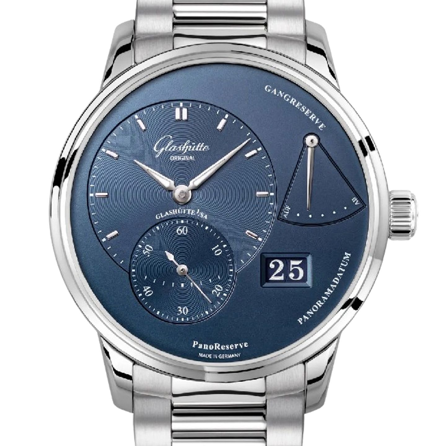 Glashütte Original PanoReserve 1-65-01-26-12-71 (2024) - Blue dial 40 mm Steel case (1/1)