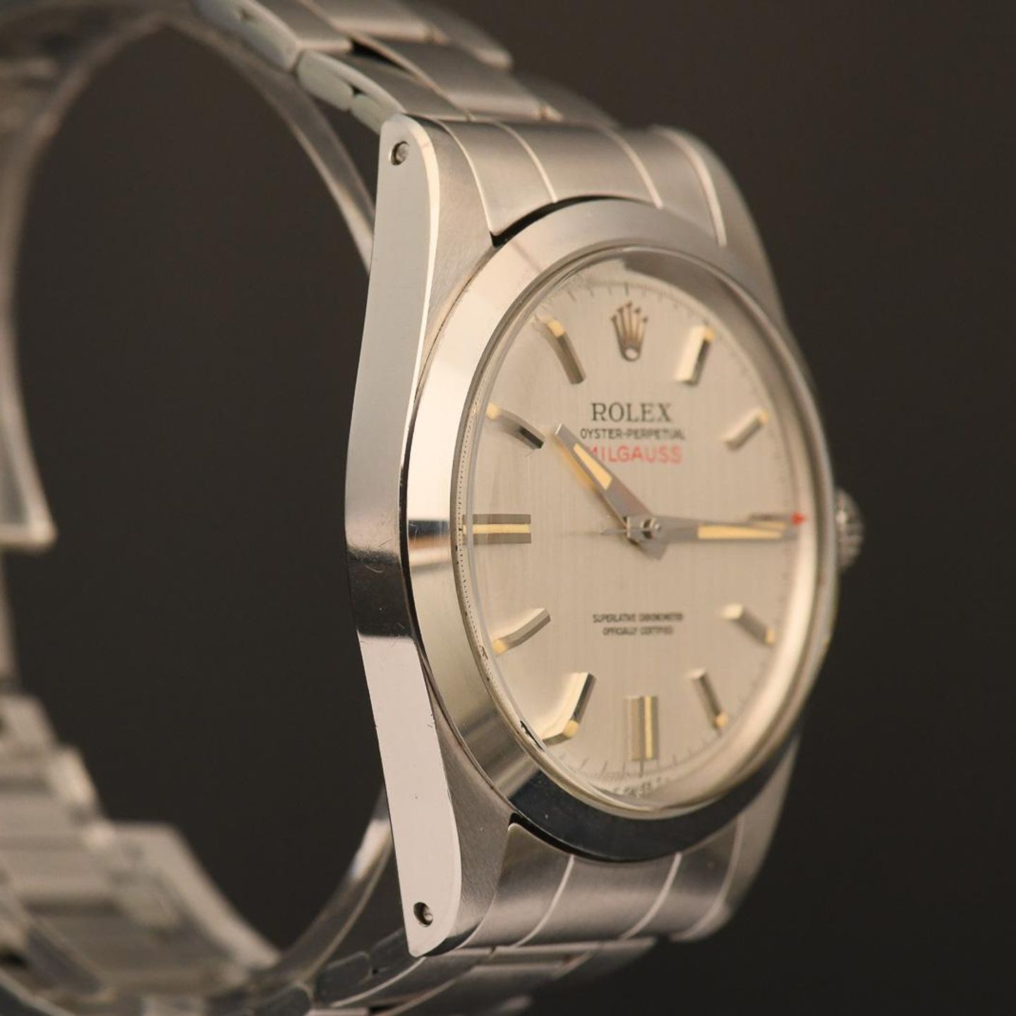 Rolex Milgauss 1019 (1969) - Silver dial 38 mm Steel case (3/8)