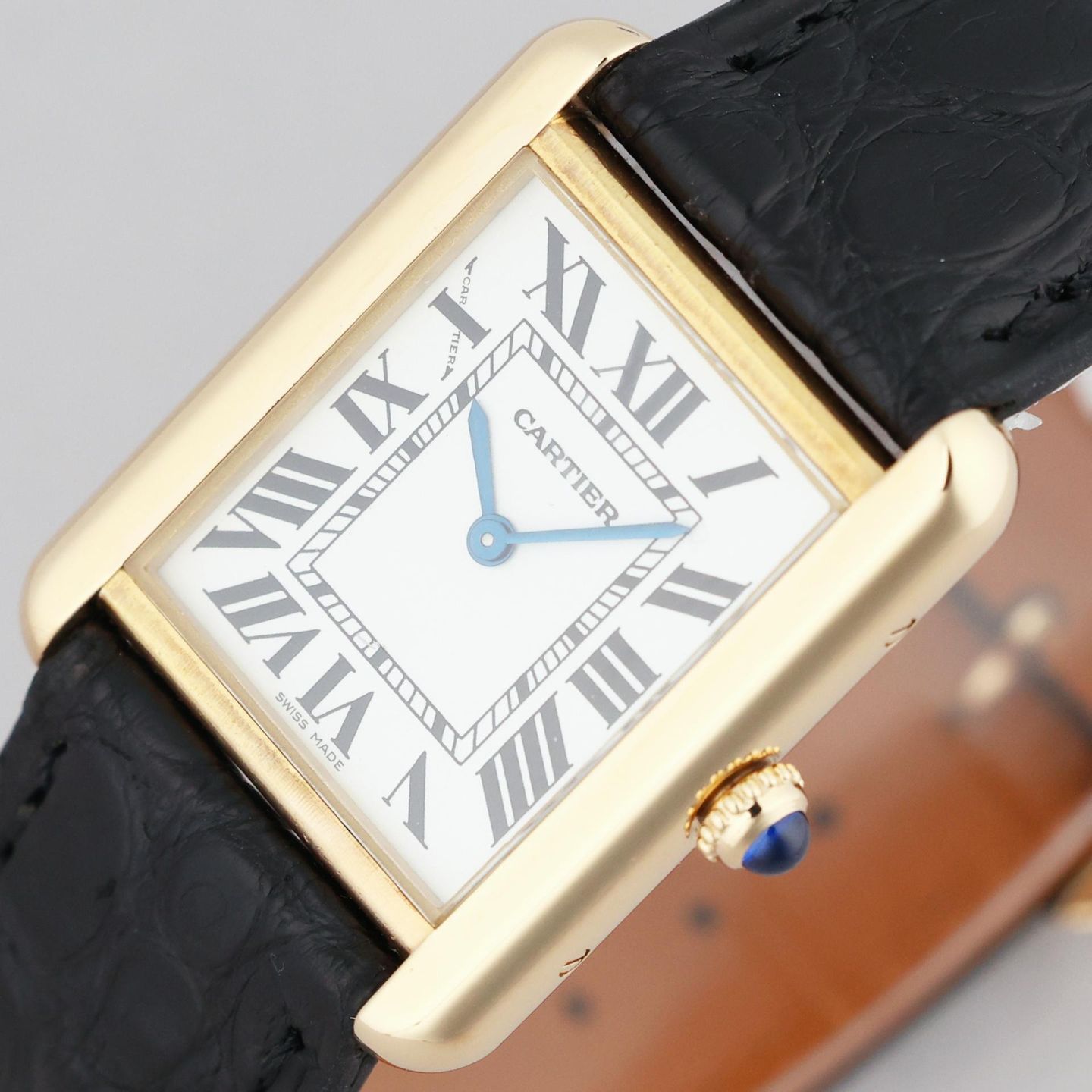 Cartier Tank Solo 2743 (2007) - White dial 24 mm Yellow Gold case (5/8)