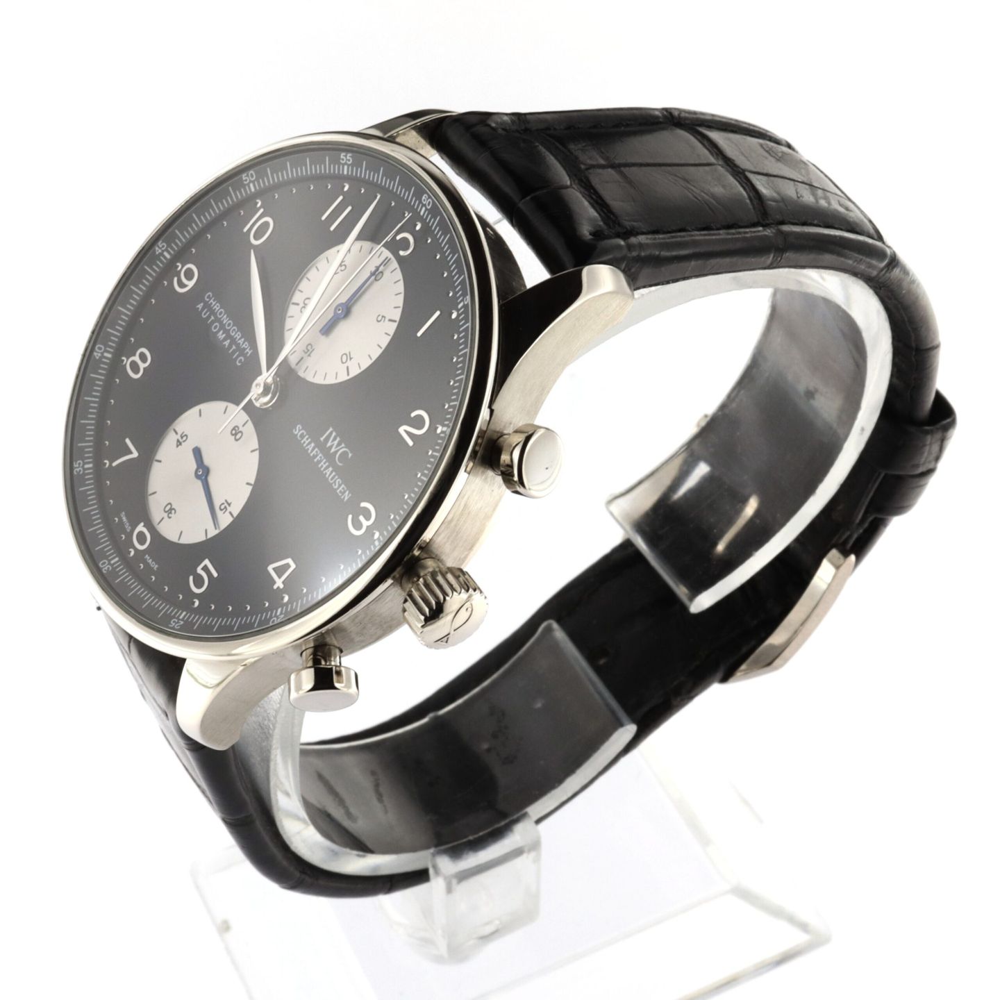 IWC Portuguese Chronograph IW3714 (Onbekend (willekeurig serienummer)) - Zwart wijzerplaat 41mm Witgoud (2/6)