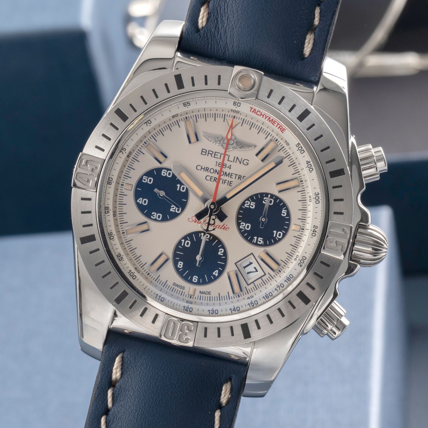Breitling Chronomat 44 Airborne AB01154G/G786 (Unknown (random serial)) - Silver dial 44 mm Steel case (3/8)