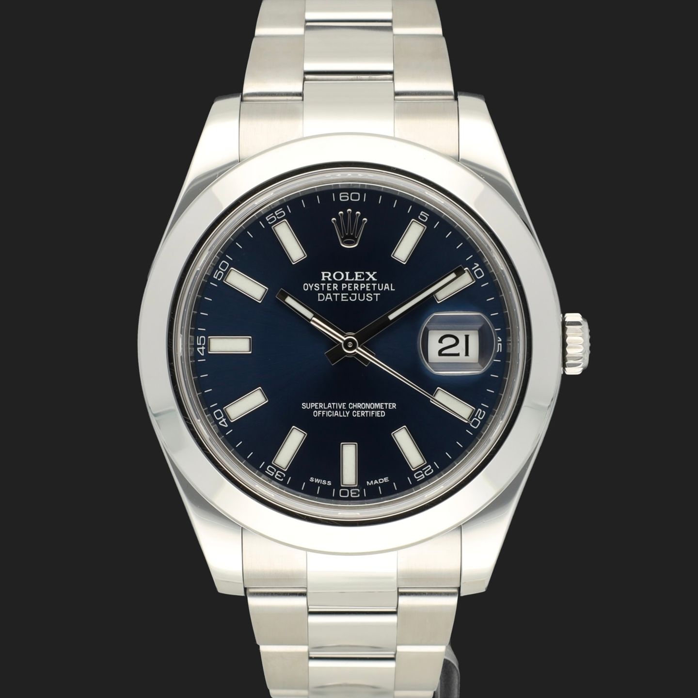 Rolex Datejust II 116300 (2014) - Blue dial 41 mm Steel case (2/8)