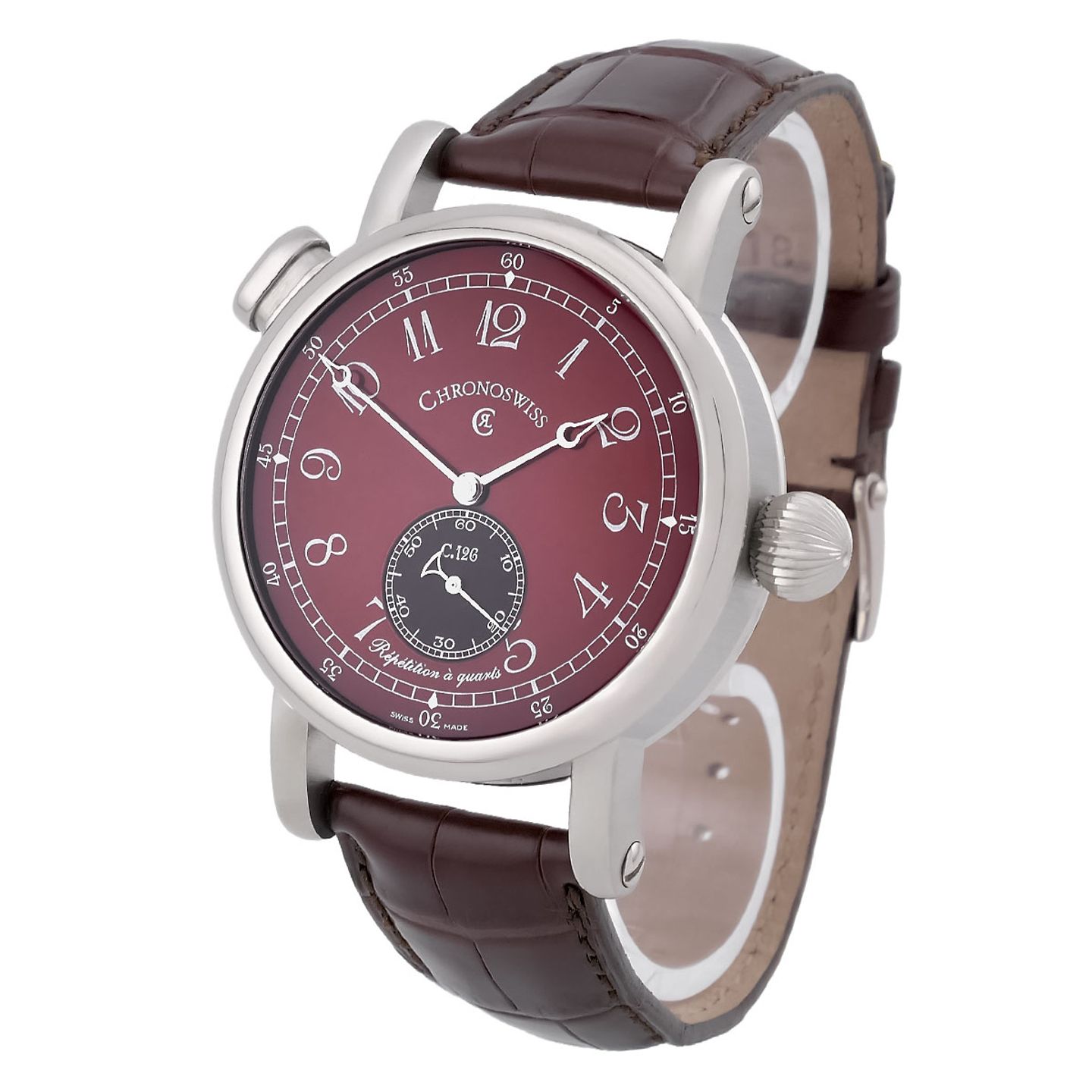 Chronoswiss Répétition à quarts CH-1641-W (2010) - Bronze dial 41 mm White Gold case (2/8)