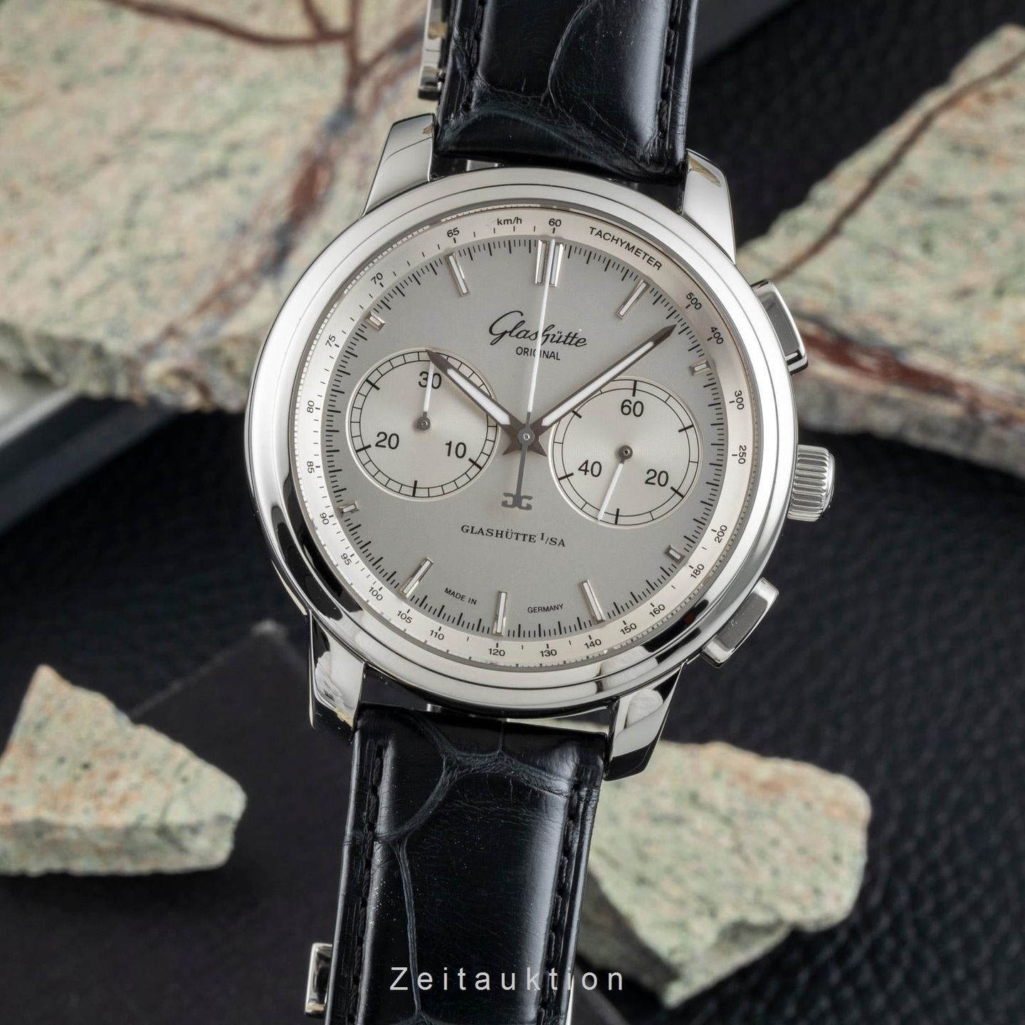 Glashütte Original Senator Chronograph 1-39-34-21-42-04 (Unknown (random serial)) - Silver dial 44 mm Steel case (1/8)