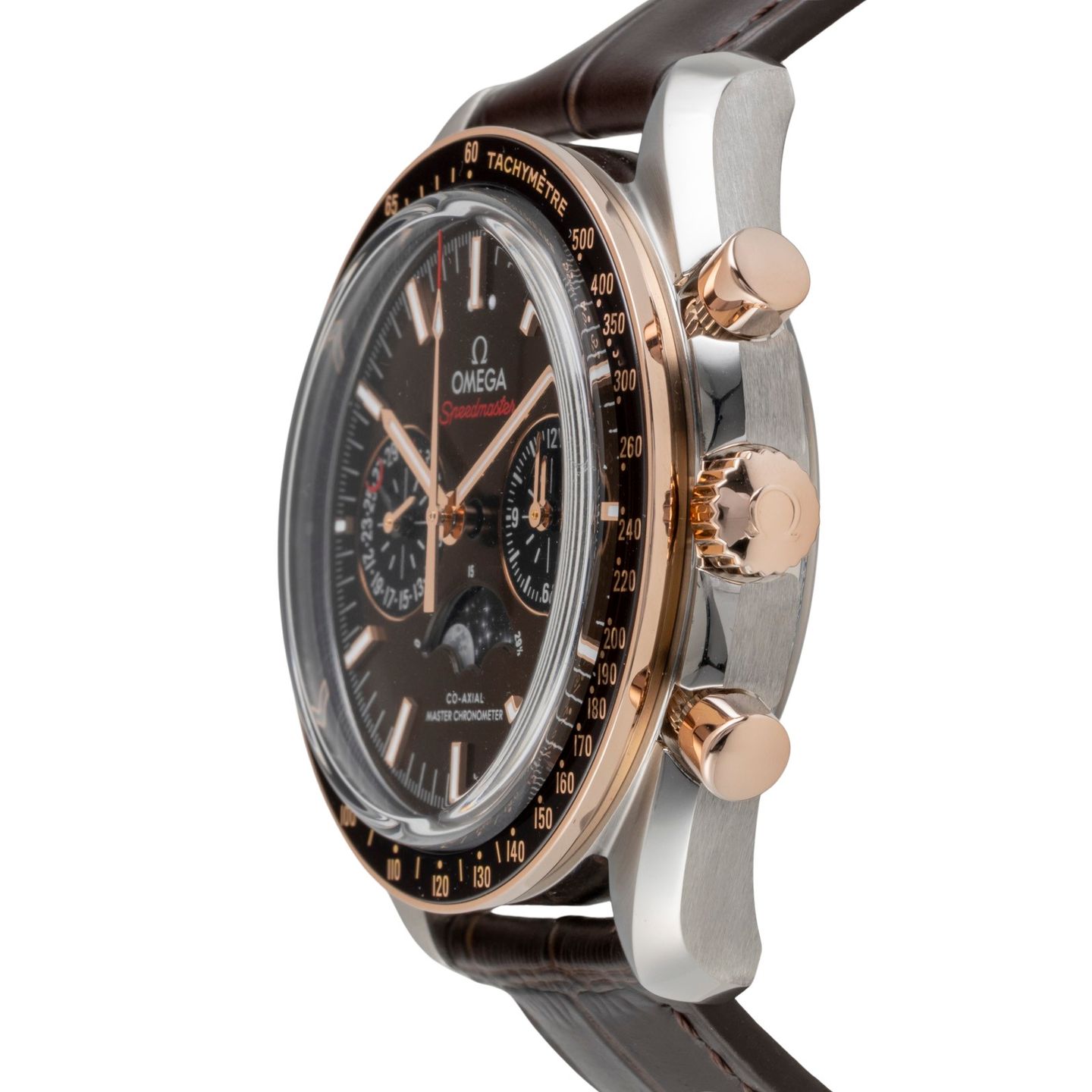 Omega Speedmaster Moonphase 304.23.44.52.13.001 (Onbekend (willekeurig serienummer)) - Bruin wijzerplaat 44mm Staal (6/8)