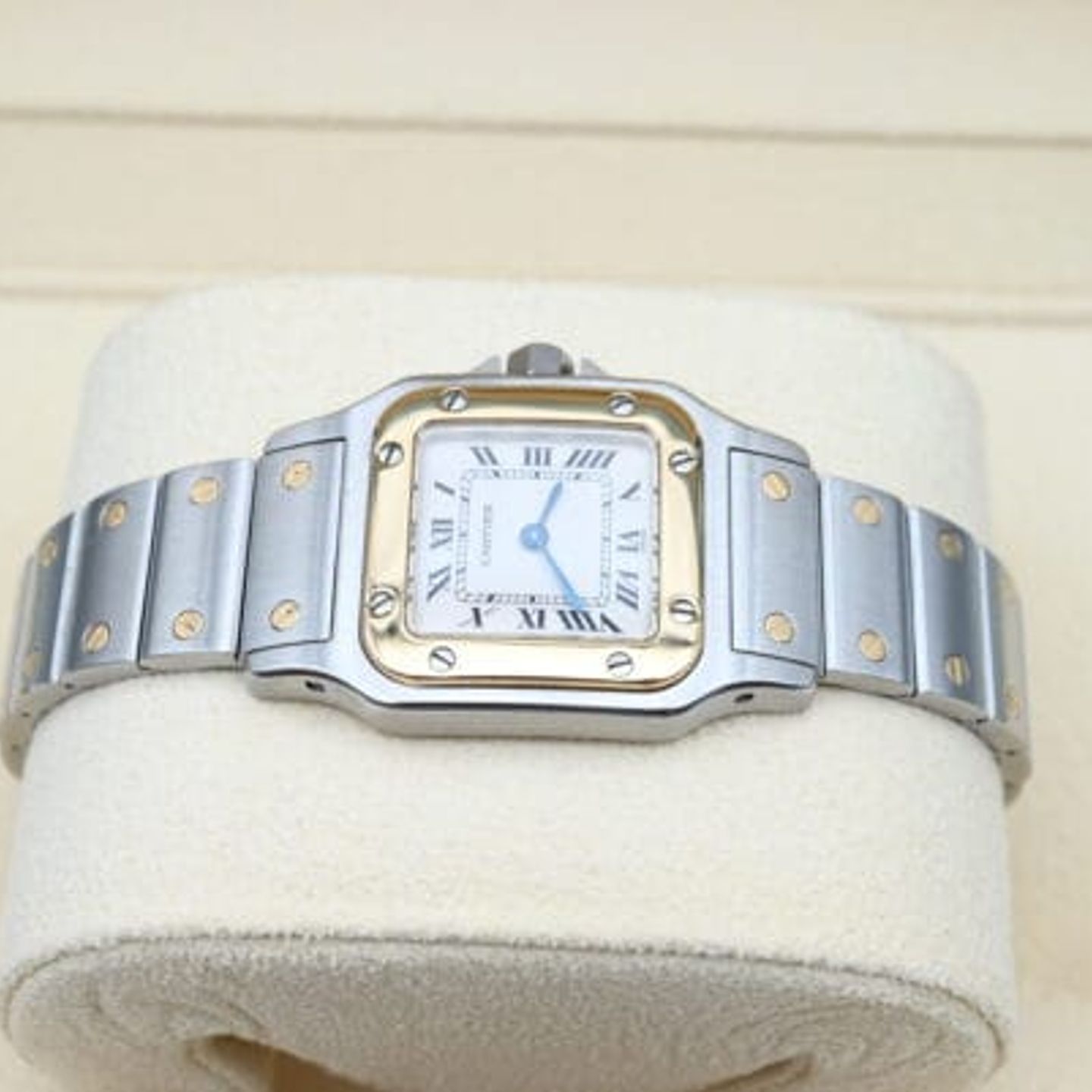 Cartier Santos Galbée 1567 (1999) - White dial 24 mm Gold/Steel case (3/8)